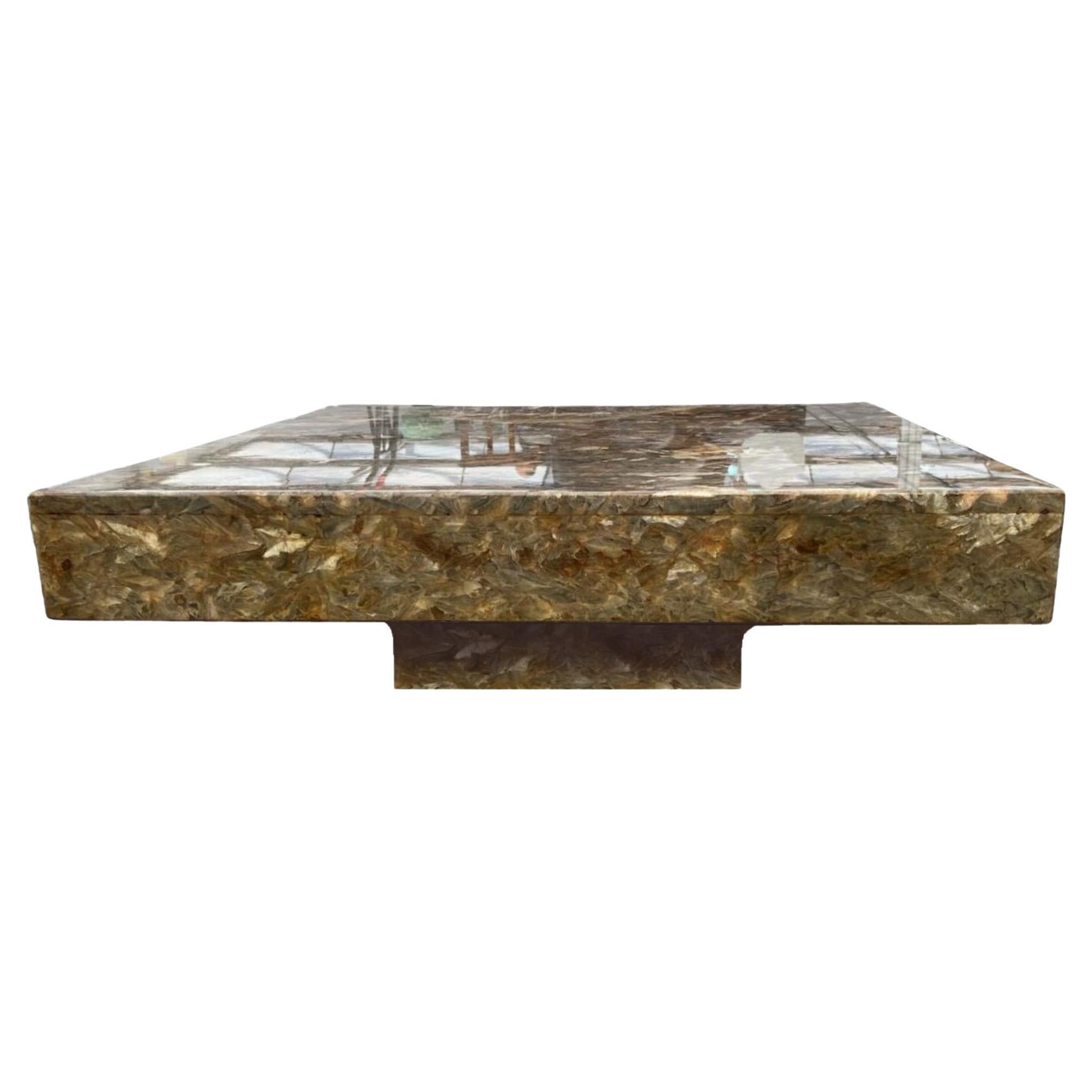 Coffee Table in mica and resin in the style of Jean Charles, Circa 1970s For Sale