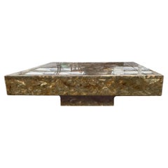 Vintage Coffee Table in mica and resin in the style of Jean Charles, Circa 1970s