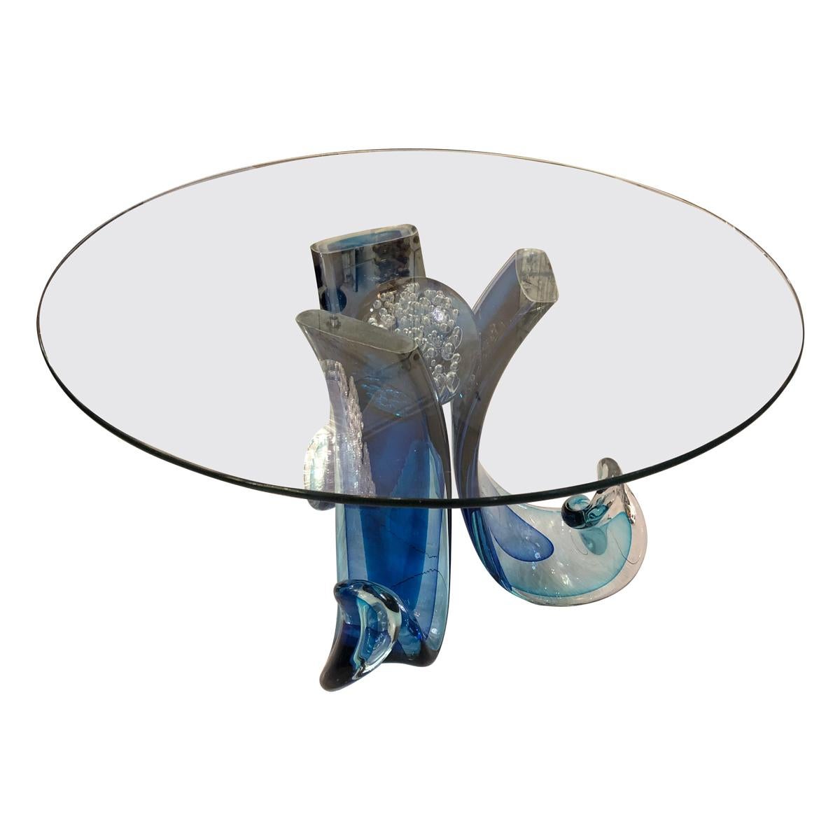 Alberto Dona - Coffee Table in Murano Glass blue 