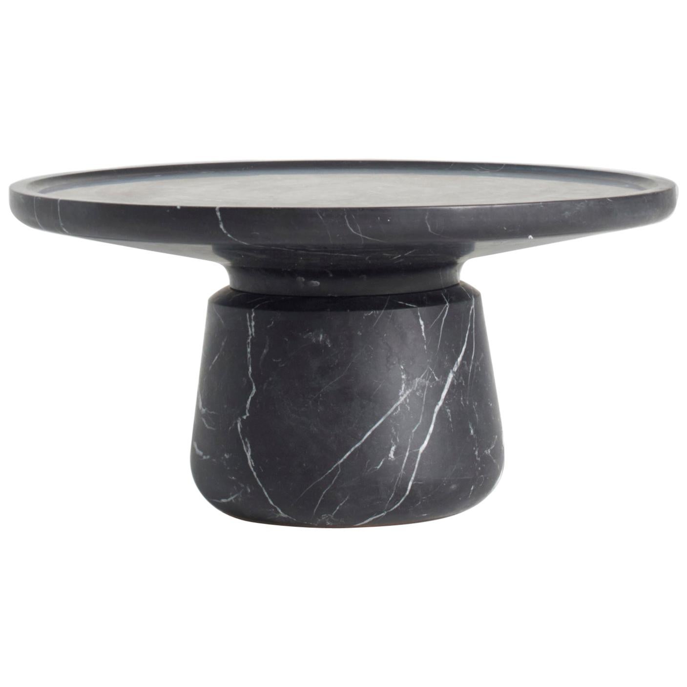 New Modern Side Table in Nero Marquina Marble creator Ivan Colominas