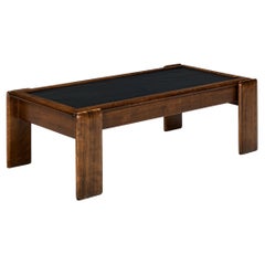 Vintage Coffee Table in Oak and Black Cleft Slate 