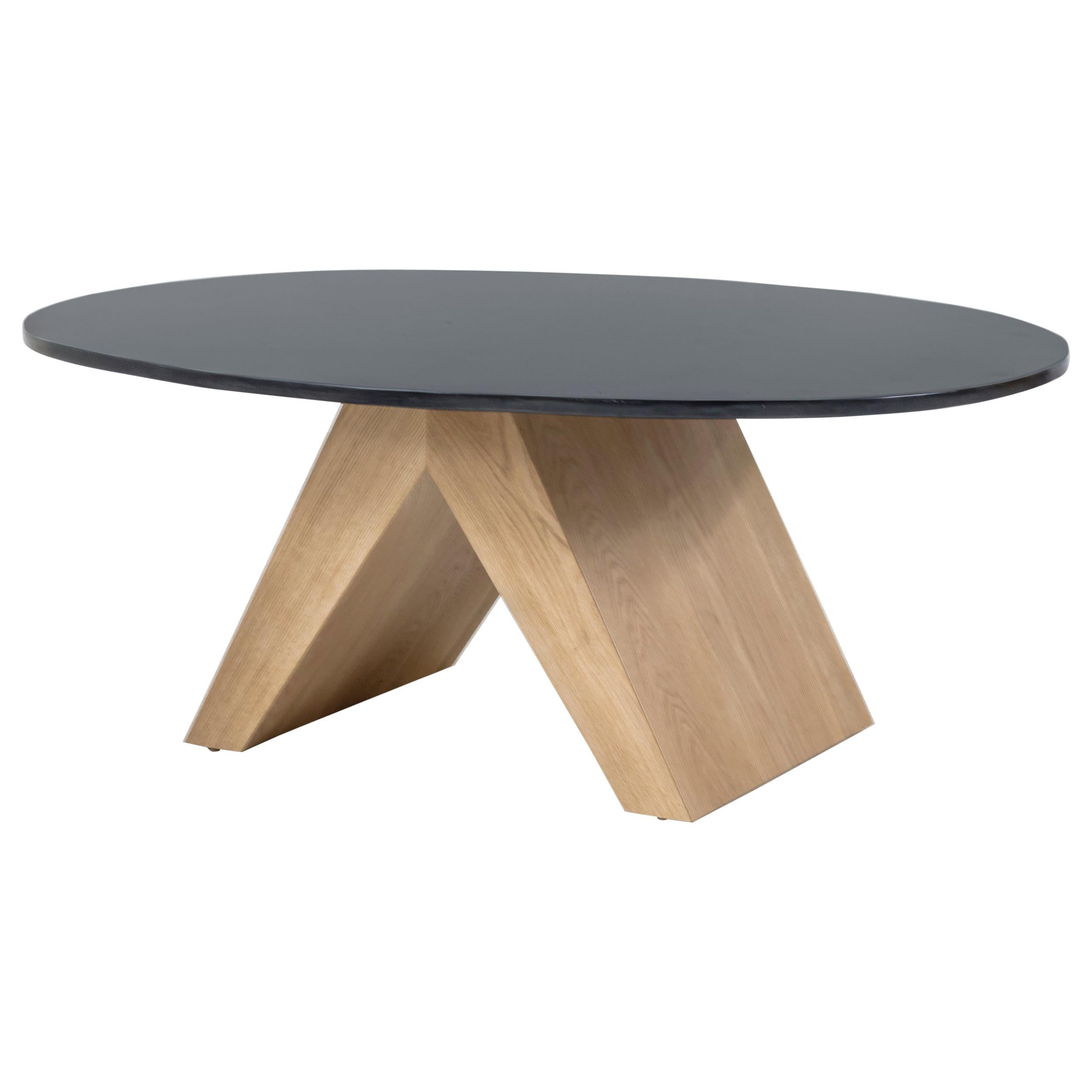 Coffee Table in Oak and Bronze by Tinatin Kilaberidze