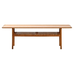 Coffee Table in Oak and Woven Cane by Hans Wegner, 1950's