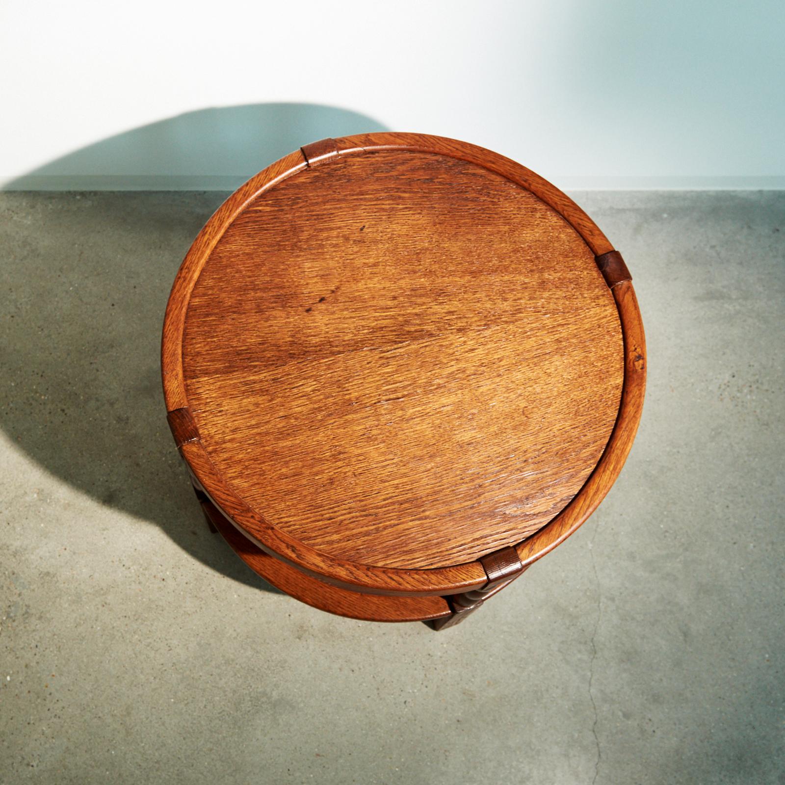 Coffee Table in Oak Wood by Charles Dudouyt 5