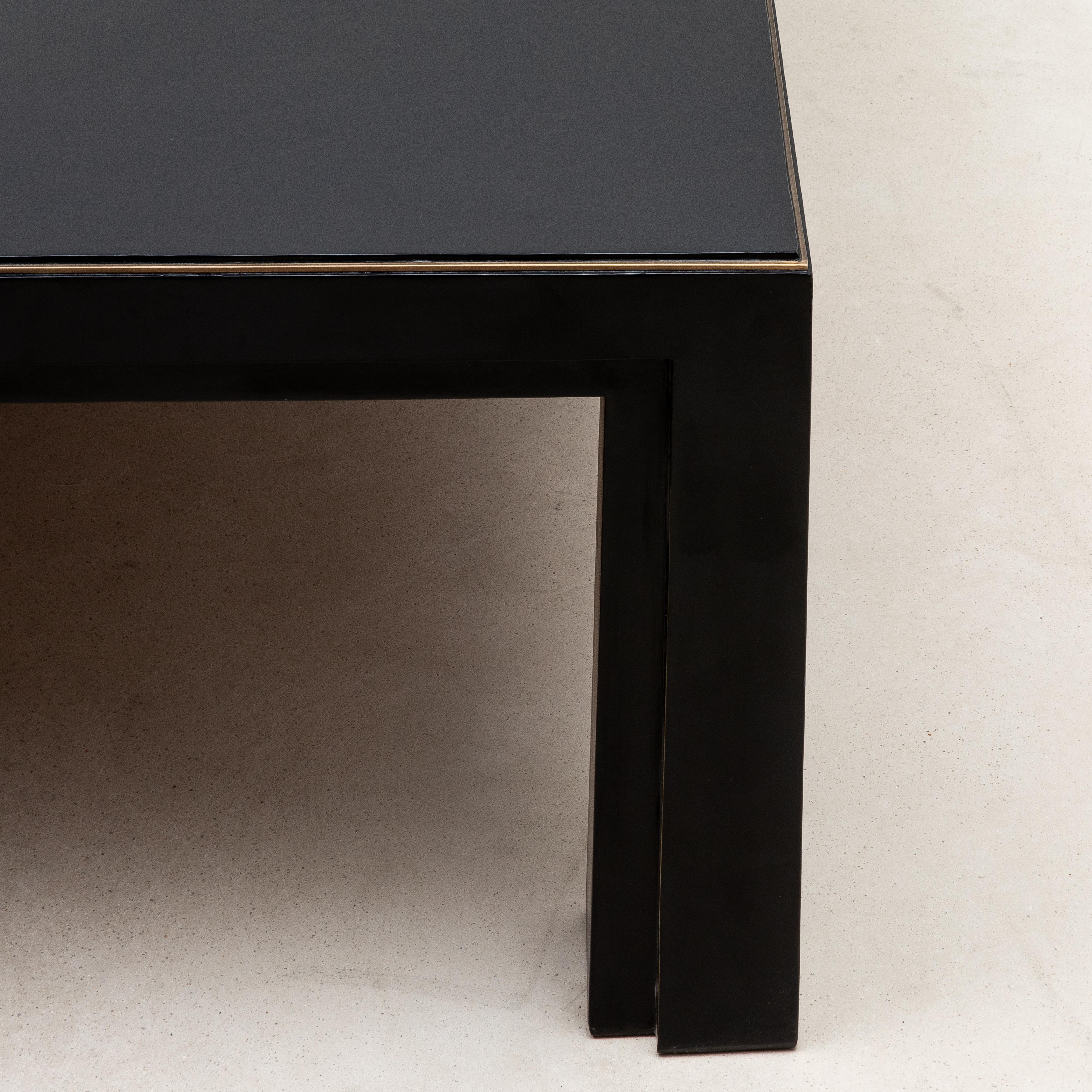 Philippine Coffee Table in Parchment with Bronze Patina Brass by R&Y Augousti