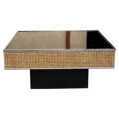 Coffee table in Plexiglas and inlaid wedging 1970 in the style of Willy Rizzo
