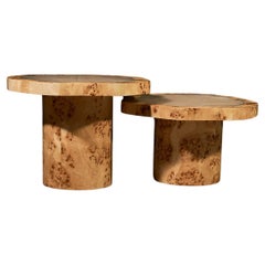 Coffee Table in Poplar Burl Veneer and Polished Onyx