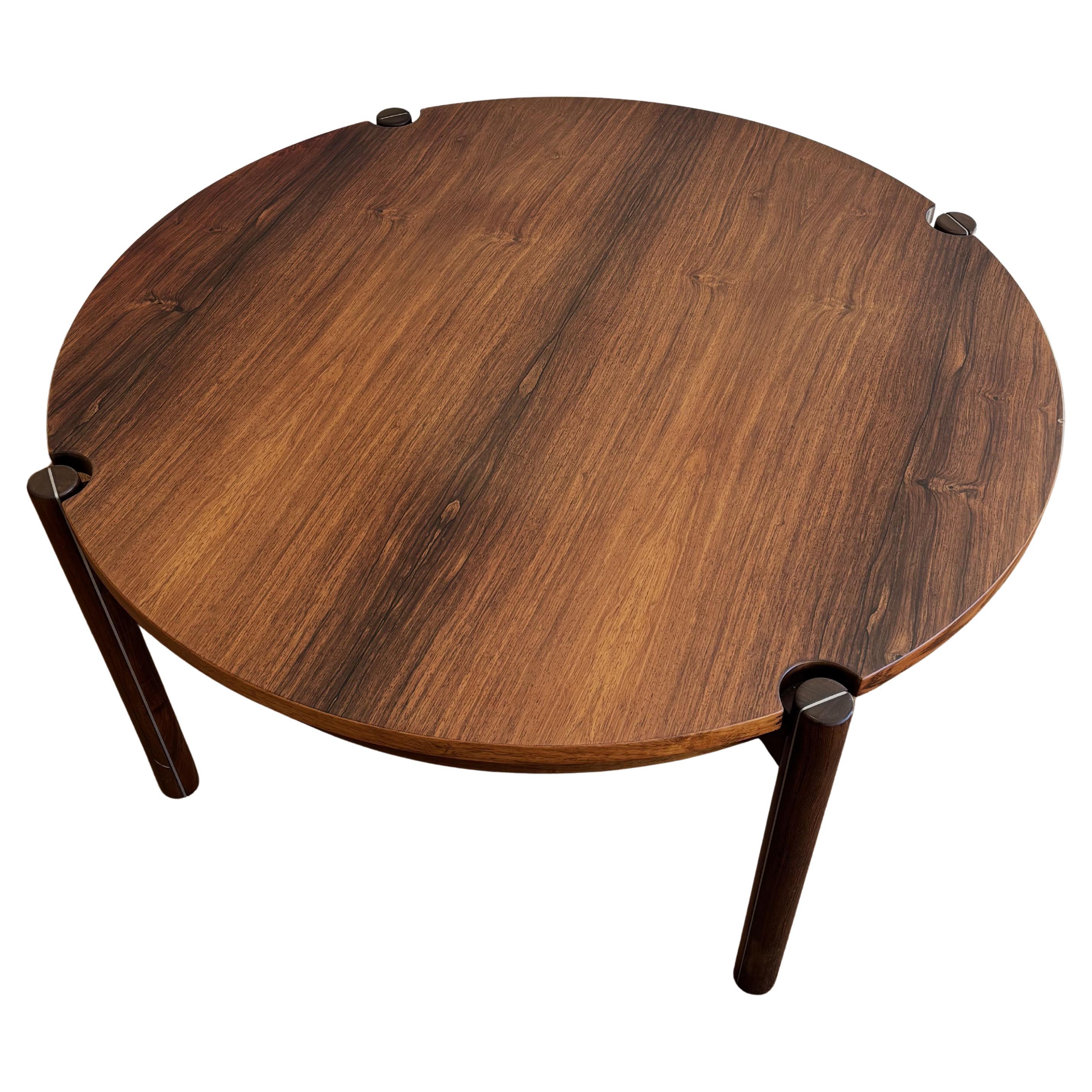 Table basse en bois de rose et aluminium par Hans Frydendal, Danemark, années 1960