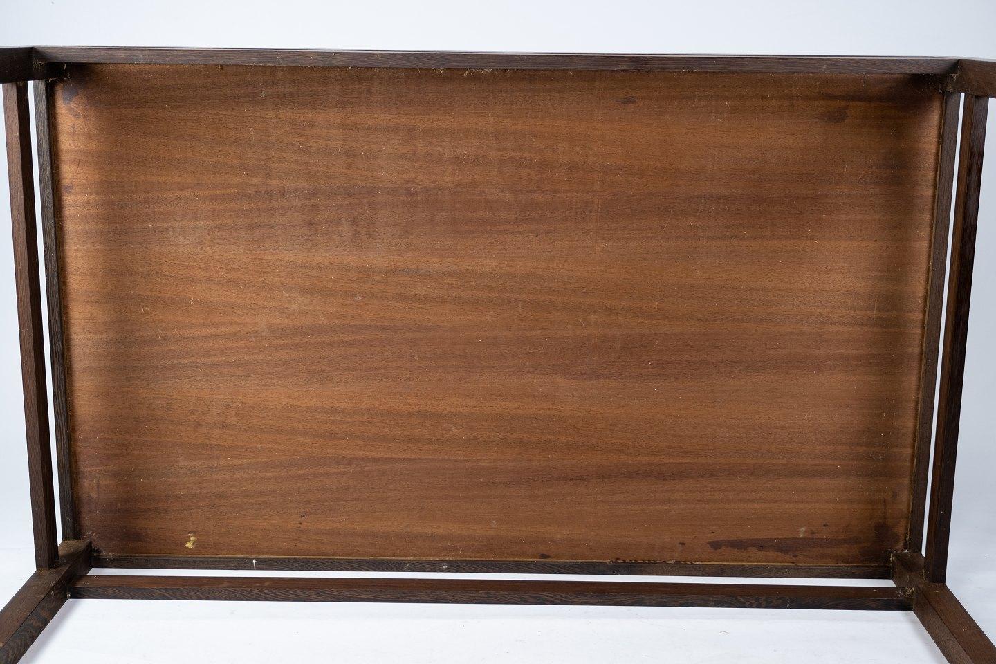 Coffee Table in Rosewood and Dark Tiles, Designed by Tue Poulsen from the 1970s 1