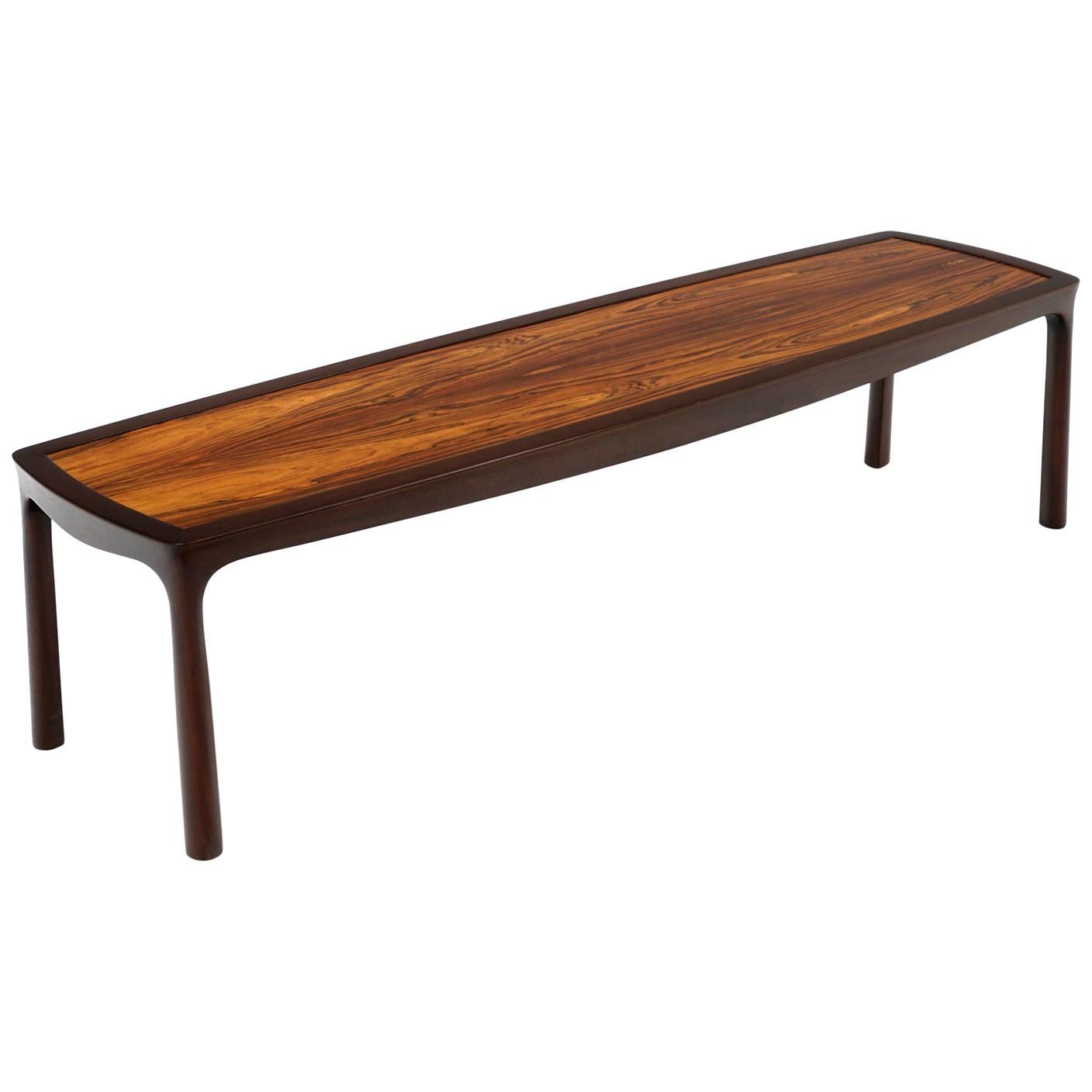 Coffee Table in Rosewood and Mahogany by Edward Wormley for Dunbar, Signed