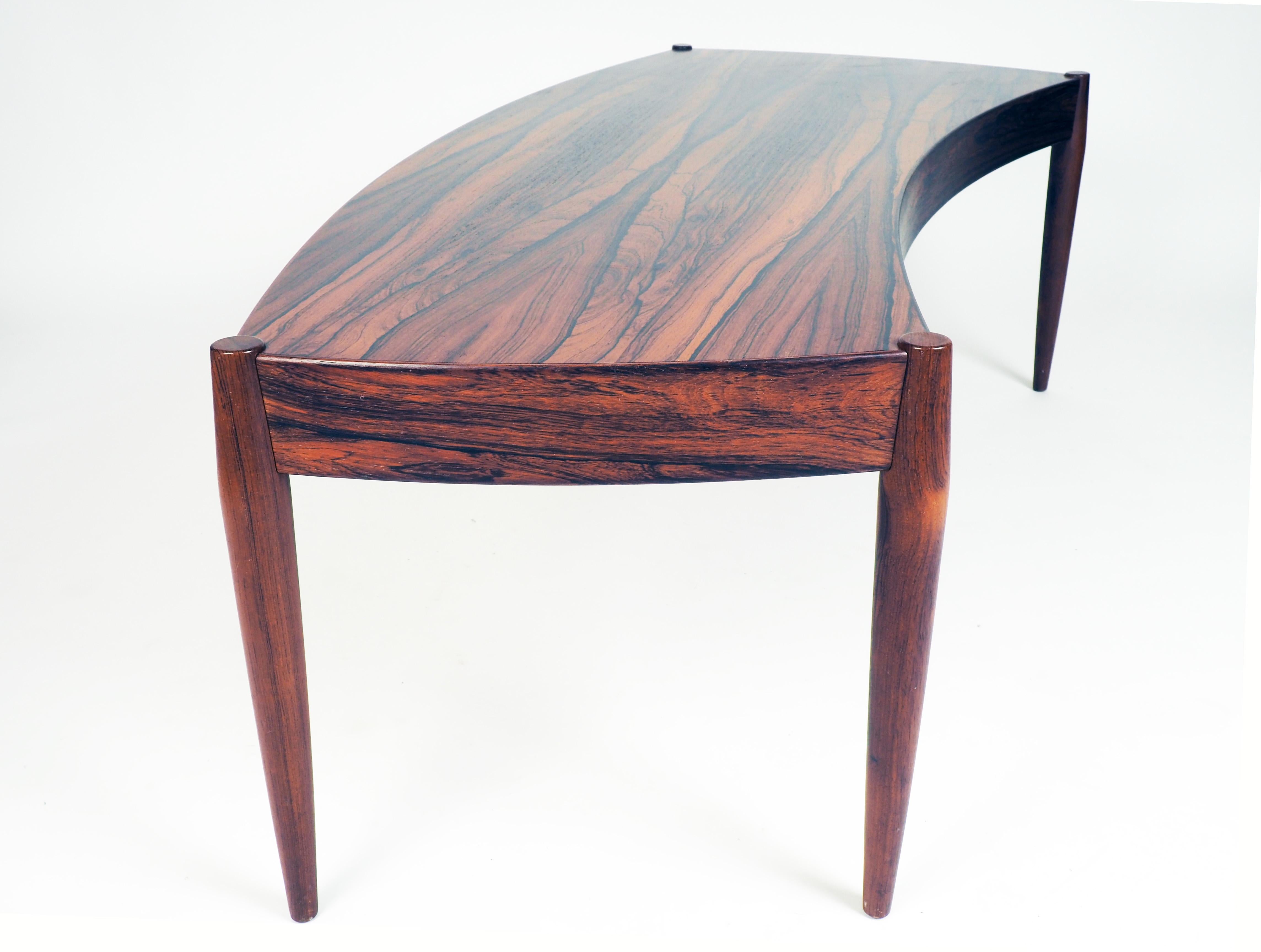 Scandinavian Modern Coffee Table in Rosewood by Johannes Andersen for Trensum, Sweden For Sale