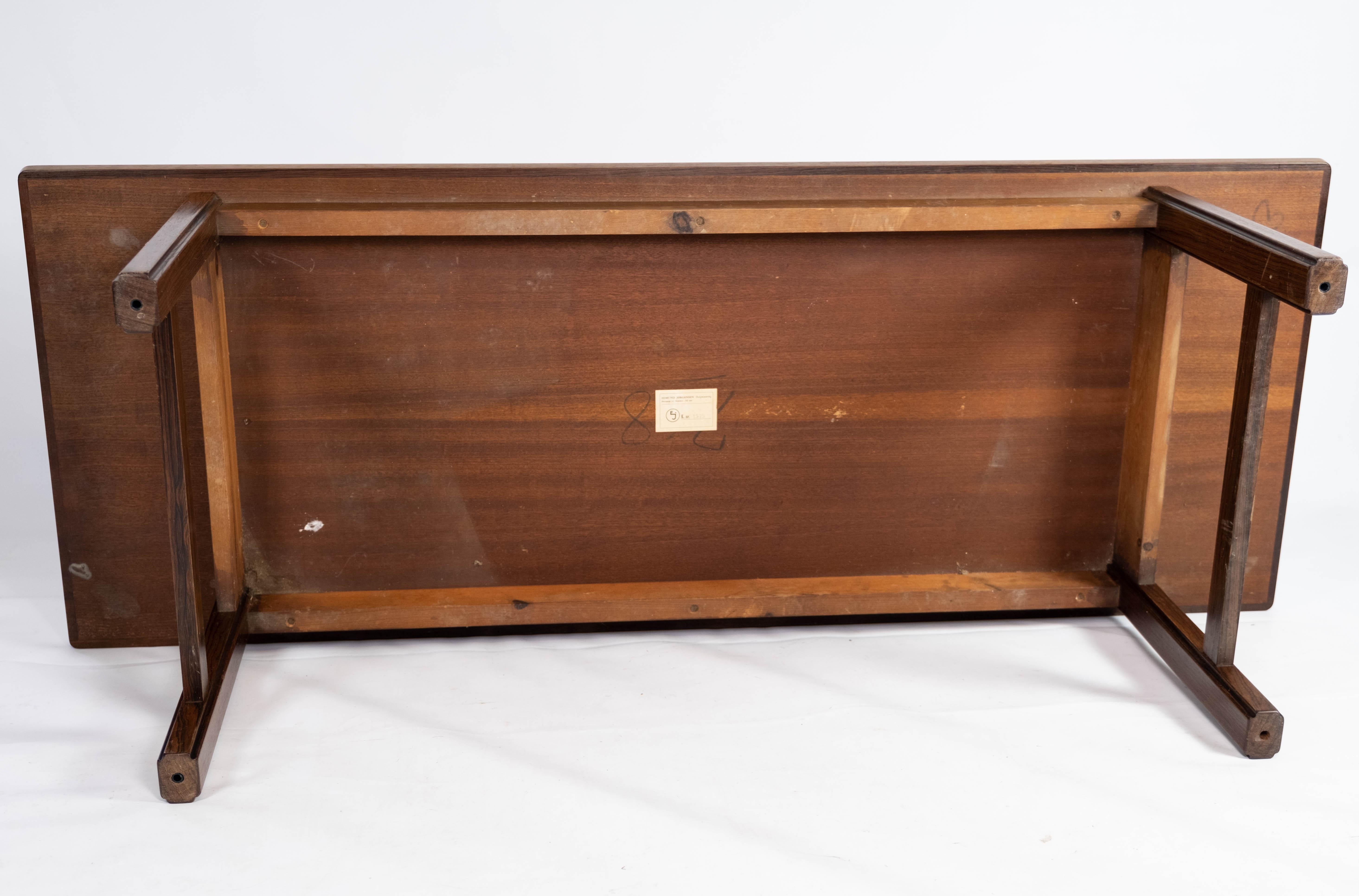 Coffee Table Made In Rosewood Designed By Edmund Jørgensen From 1960s For Sale 6