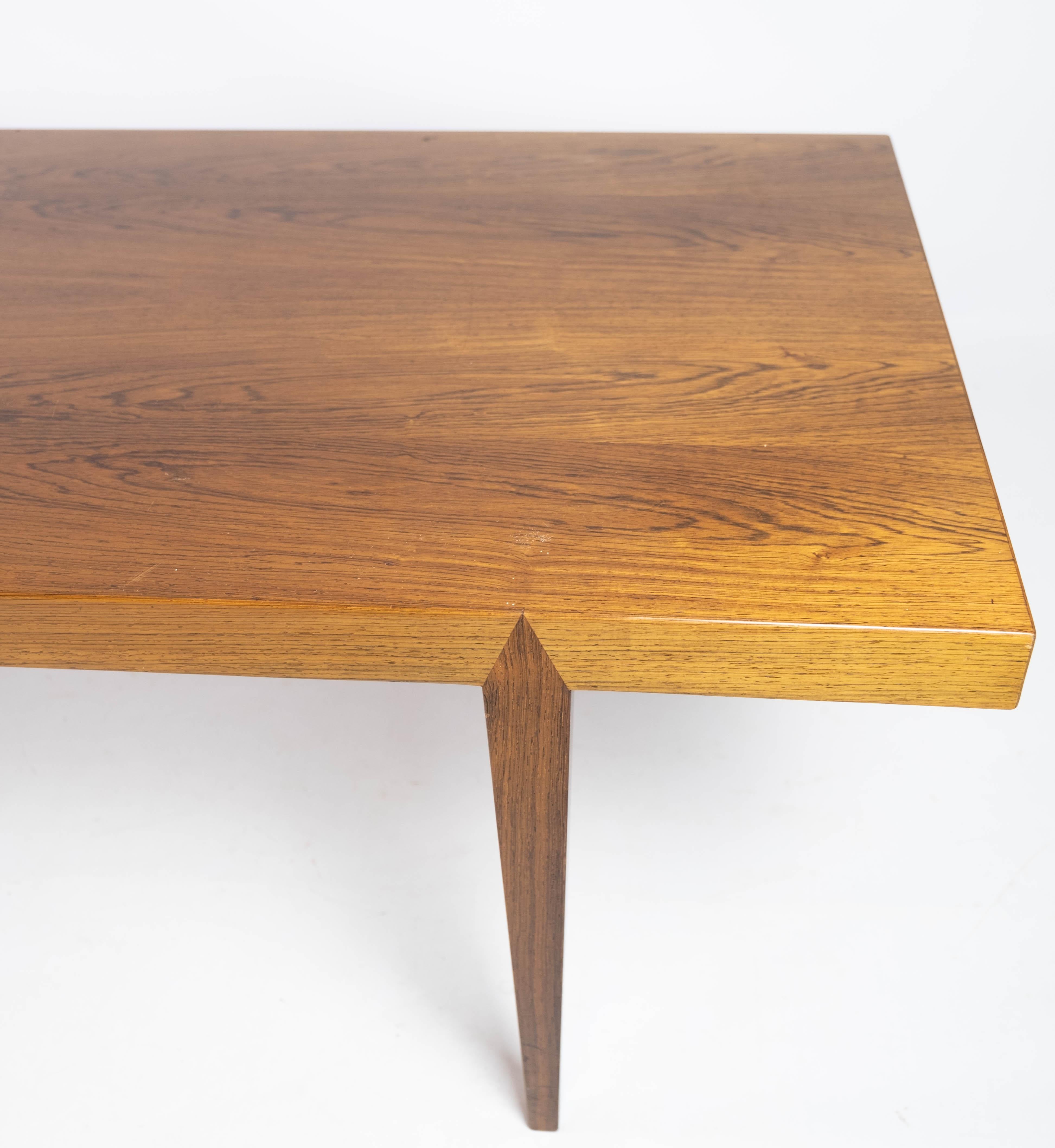 Mid-Century Modern Coffee Table In Rosewood Designed By Severin Hansen By Haslev Møbler From 1960s For Sale