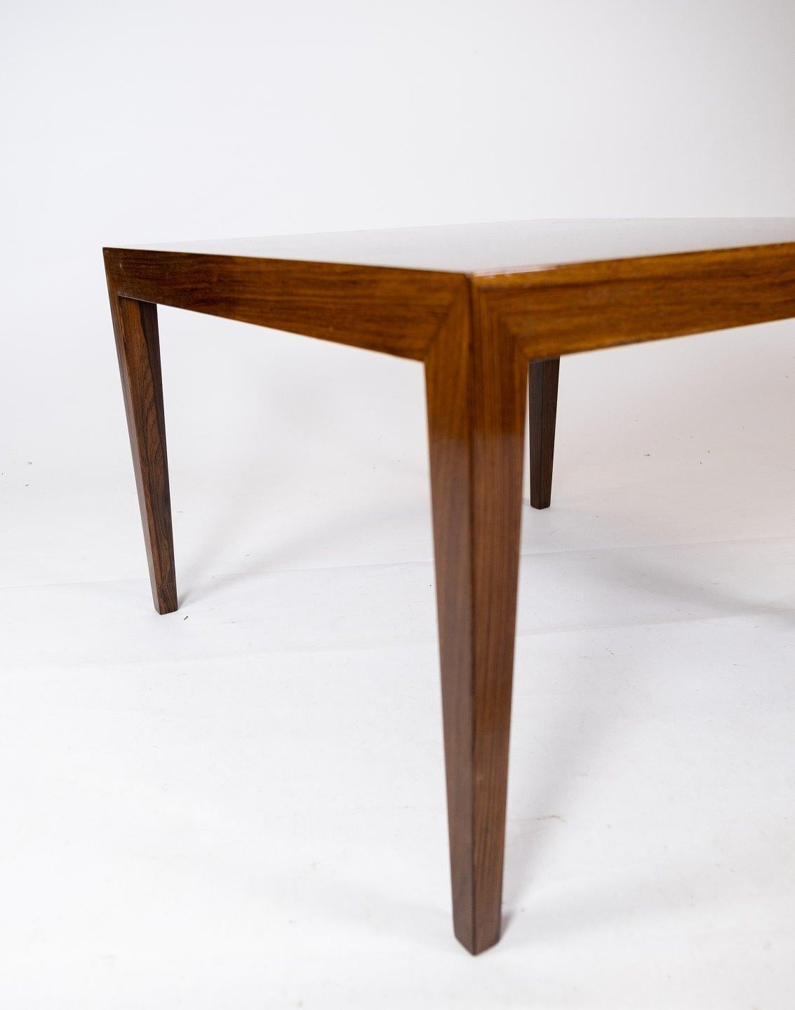 Scandinavian Modern Coffee Table in Rosewood Designed by Severin Hansen for Haslev Furniture, 1960s