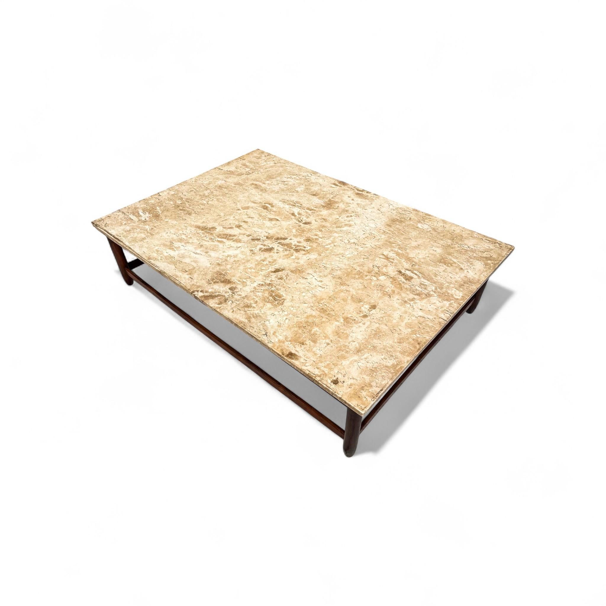 Coffee Table in Rosewood & Marble, Jorge Jabour, 1960s - Lot 645 For Sale 3