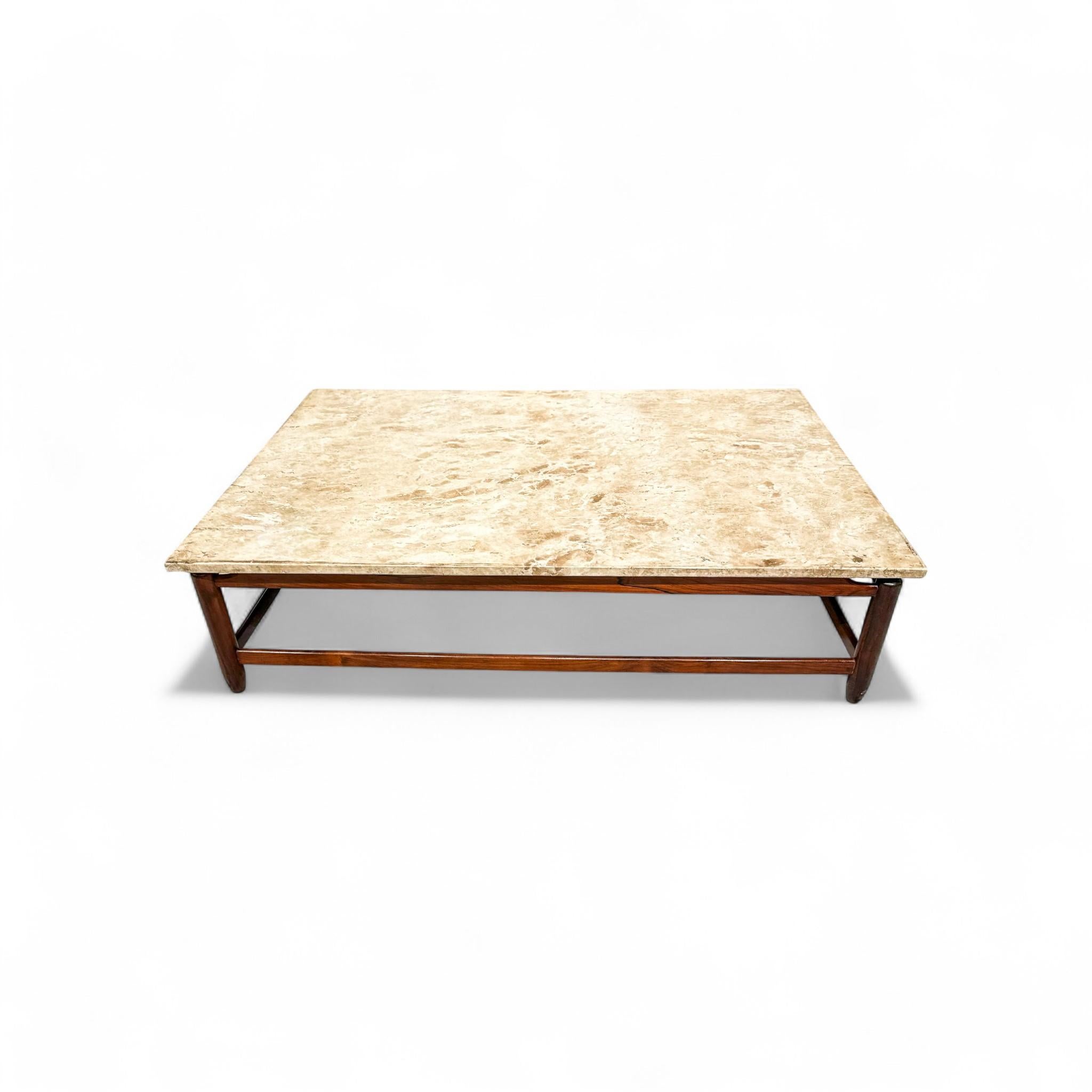Coffee Table in Rosewood & Marble, Jorge Jabour, 1960s - Lot 645 For Sale 4