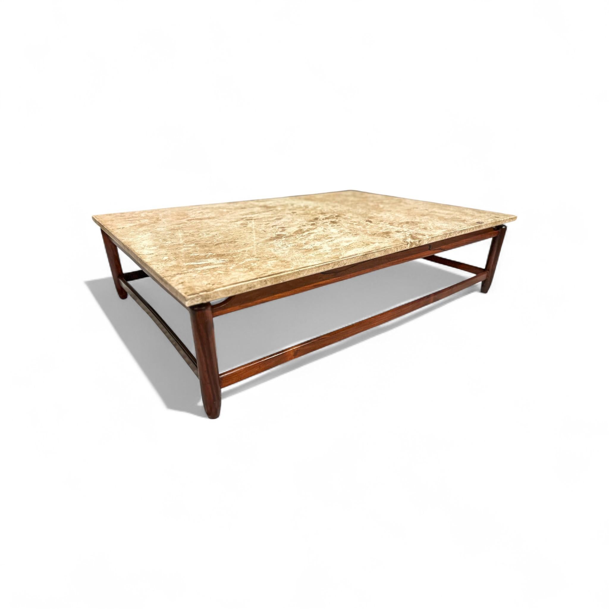 Coffee Table in Rosewood & Marble, Jorge Jabour, 1960s - Lot 645 For Sale 5
