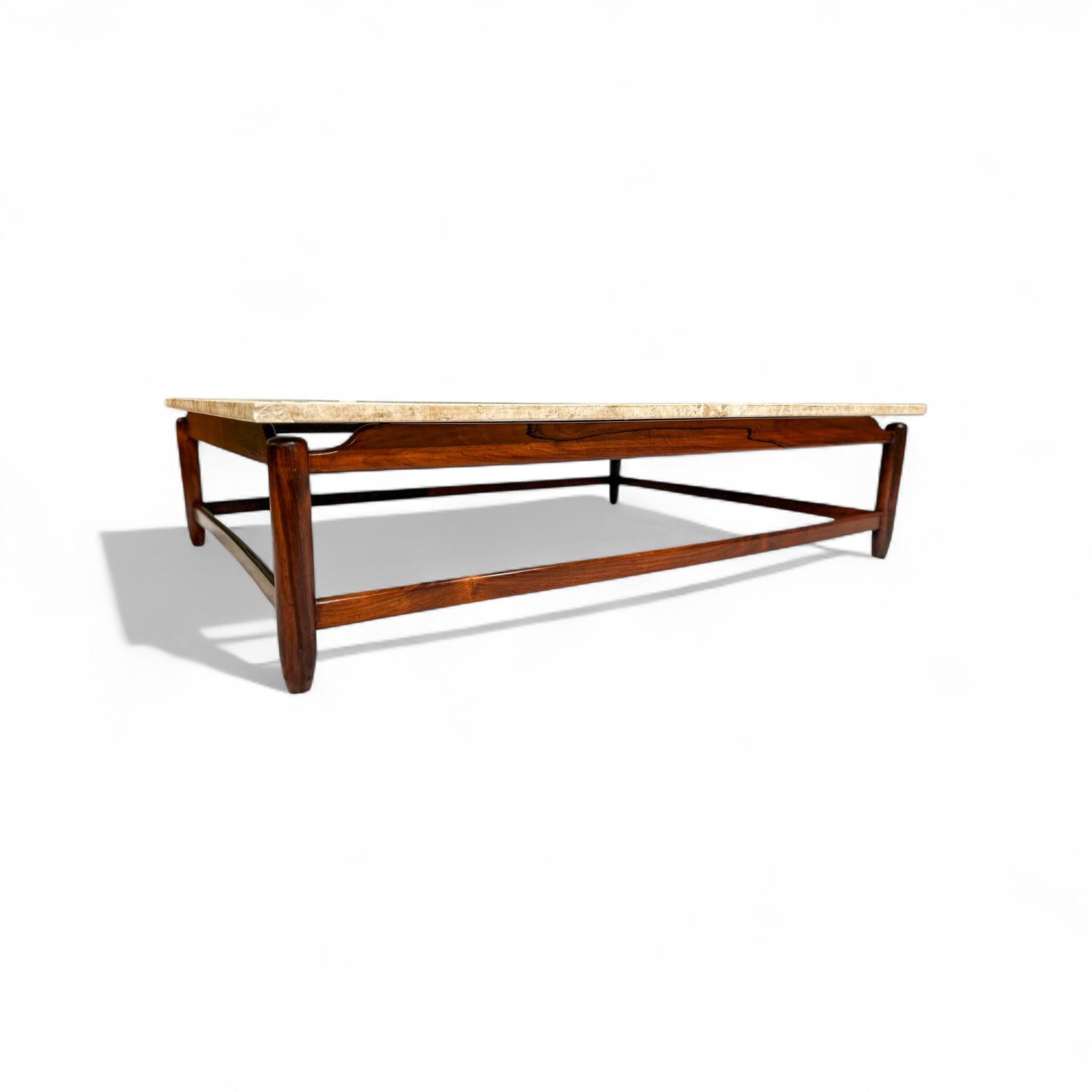 Coffee Table in Rosewood & Marble, Jorge Jabour, 1960s - Lot 645 For Sale 7
