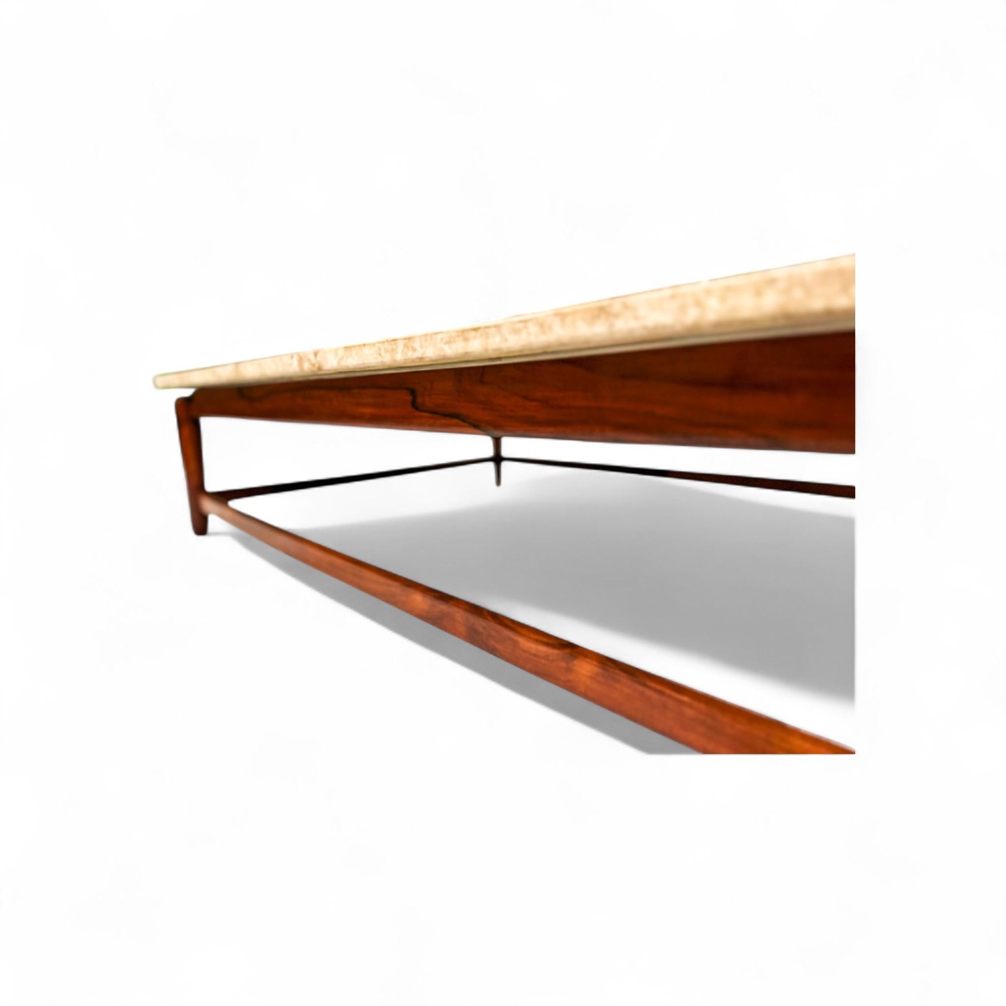 Coffee Table in Rosewood & Marble, Jorge Jabour, 1960s - Lot 645 For Sale 8