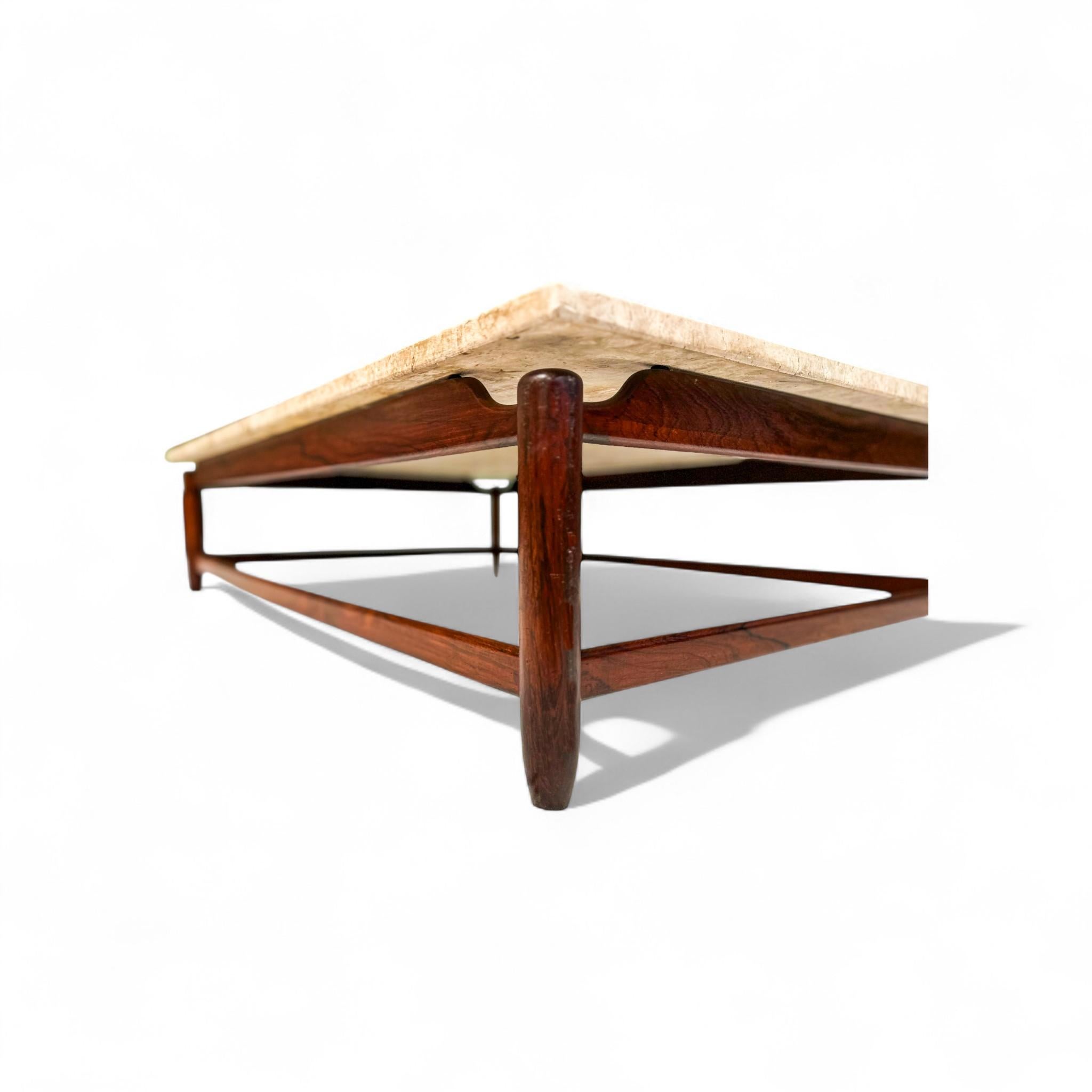 Coffee Table in Rosewood & Marble, Jorge Jabour, 1960s - Lot 645 For Sale 9