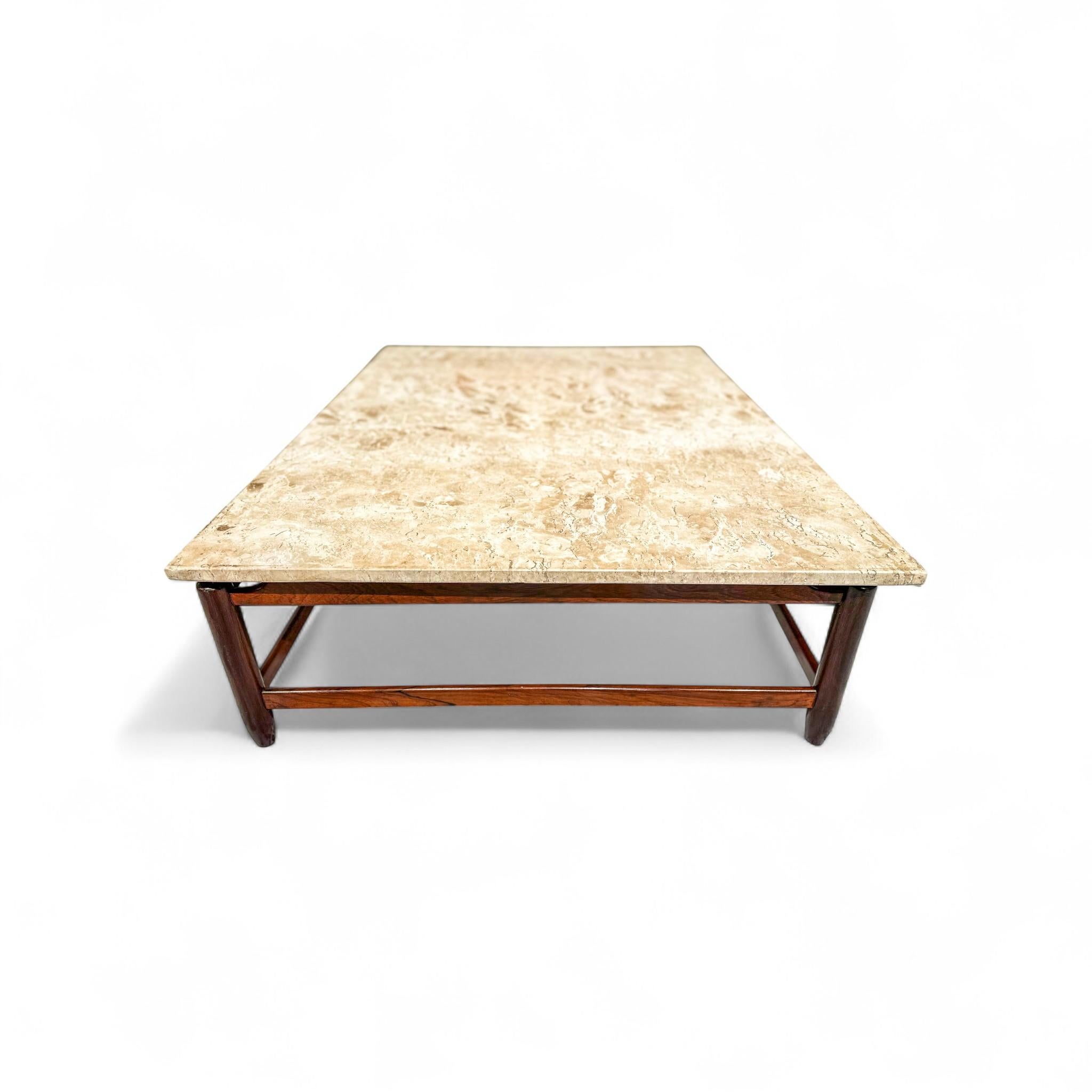 Mid-Century Modern Coffee Table in Rosewood & Marble, Jorge Jabour, 1960s - Lot 645 For Sale