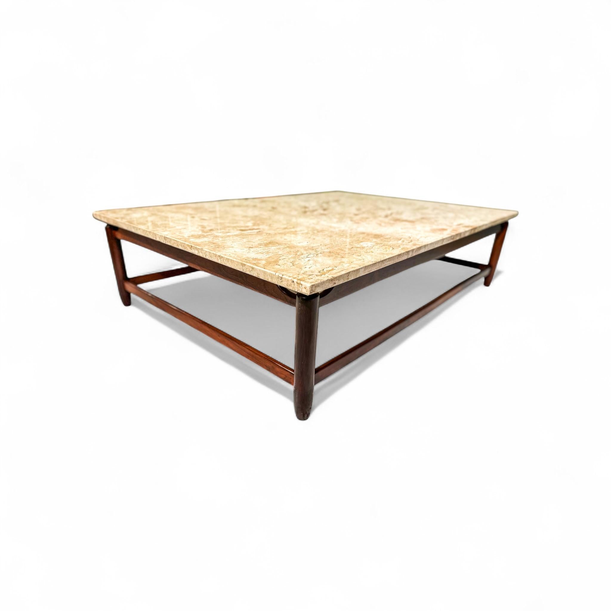 Brazilian Coffee Table in Rosewood & Marble, Jorge Jabour, 1960s - Lot 645 For Sale