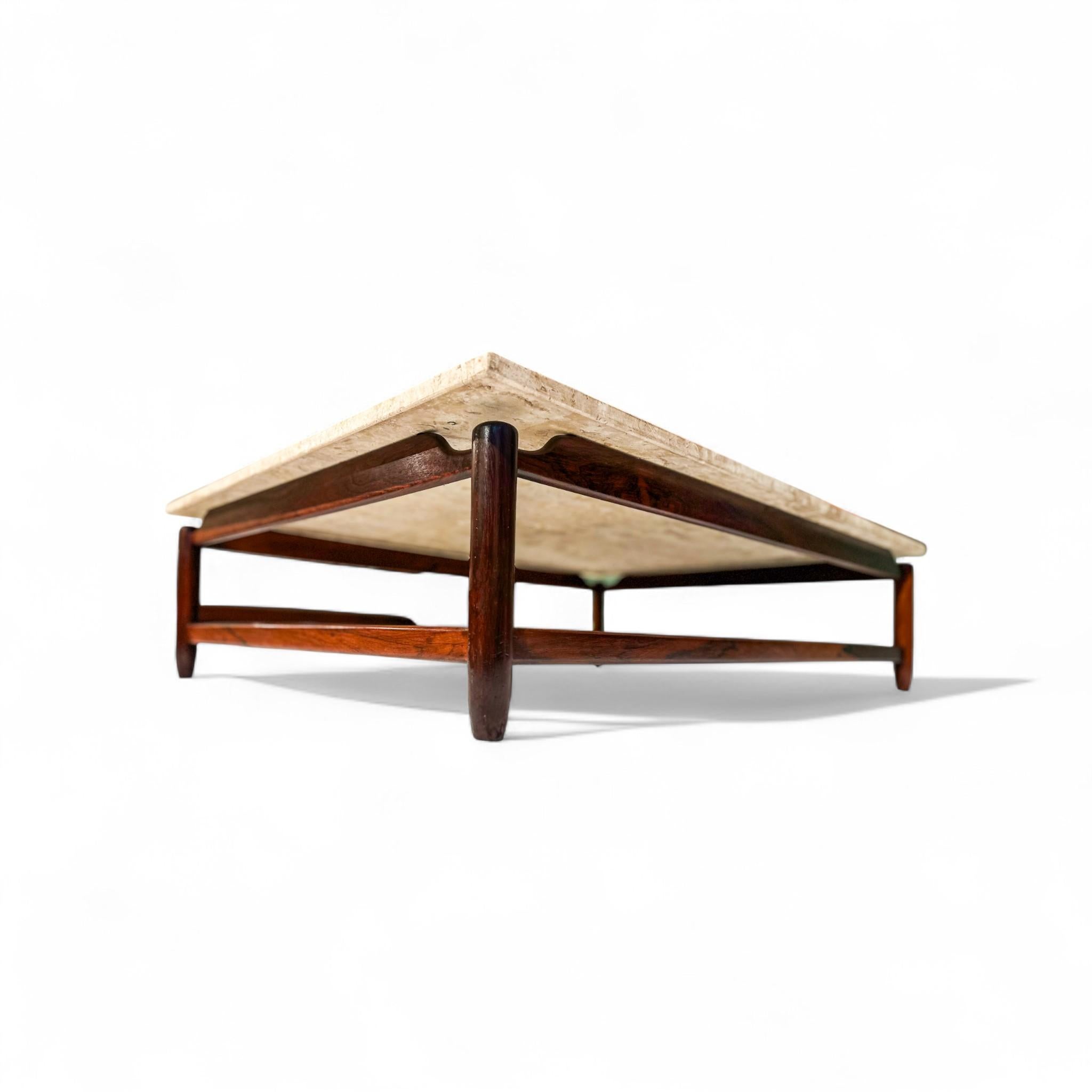 Woodwork Coffee Table in Rosewood & Marble, Jorge Jabour, 1960s - Lot 645 For Sale