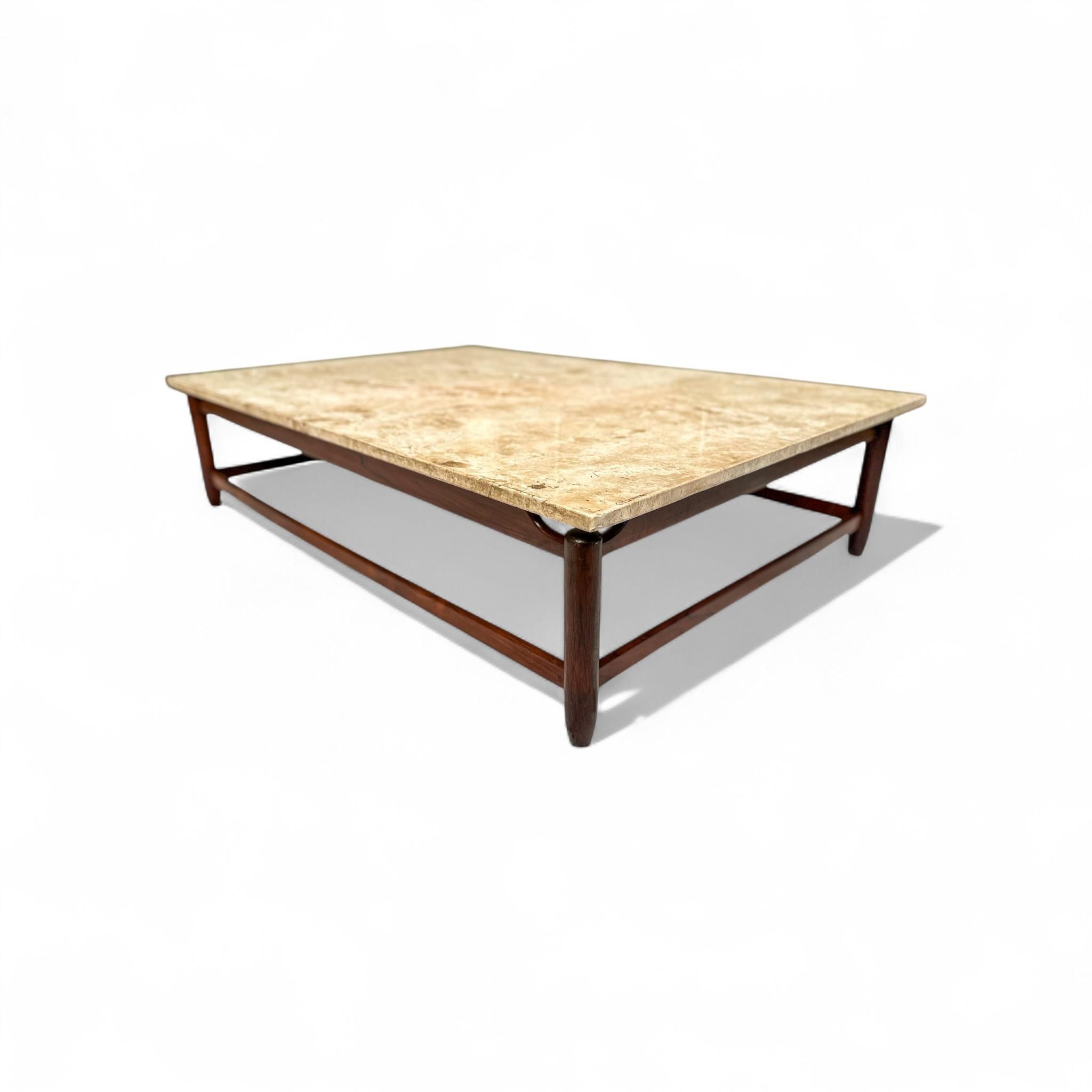 Coffee Table in Rosewood & Marble, Jorge Jabour, 1960s - Lot 645 For Sale 1