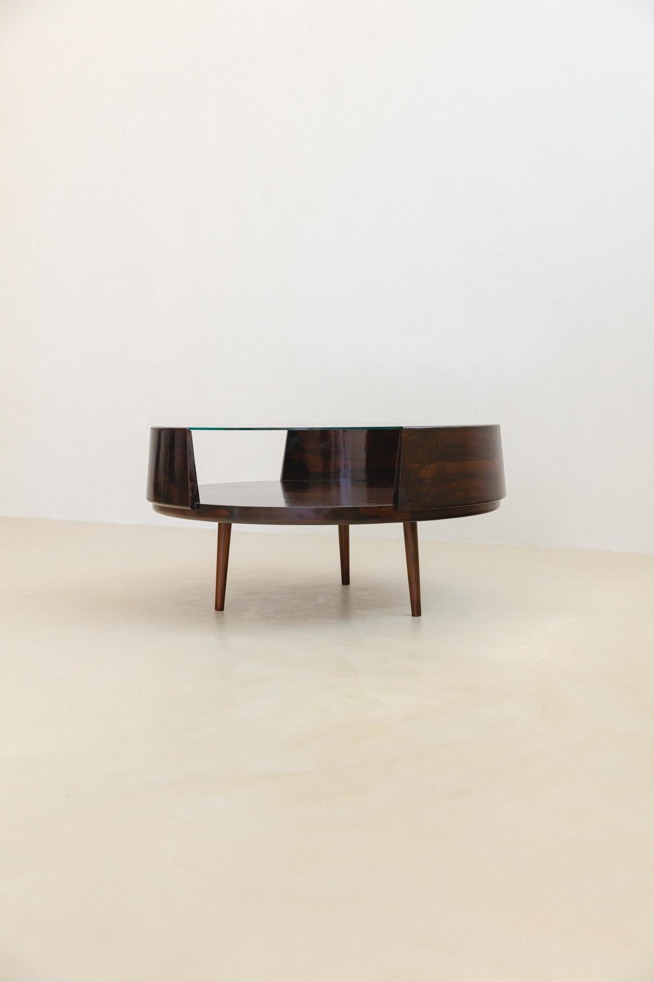 Coffee Table in Rosewood, Martin Eisler, Brazilian Midcentury, 1953 In Good Condition For Sale In New York, NY