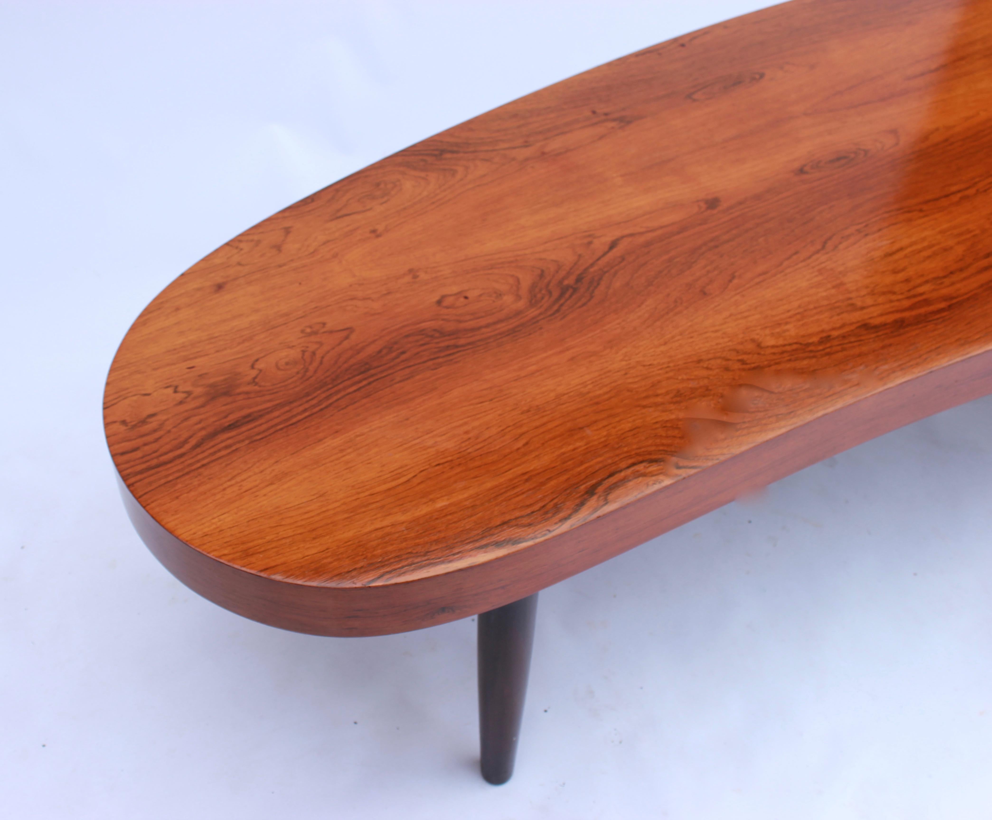 Scandinavian Modern Coffee Table in Rosewood of Danish Design and Danish Cabinetmaker from the 1960s