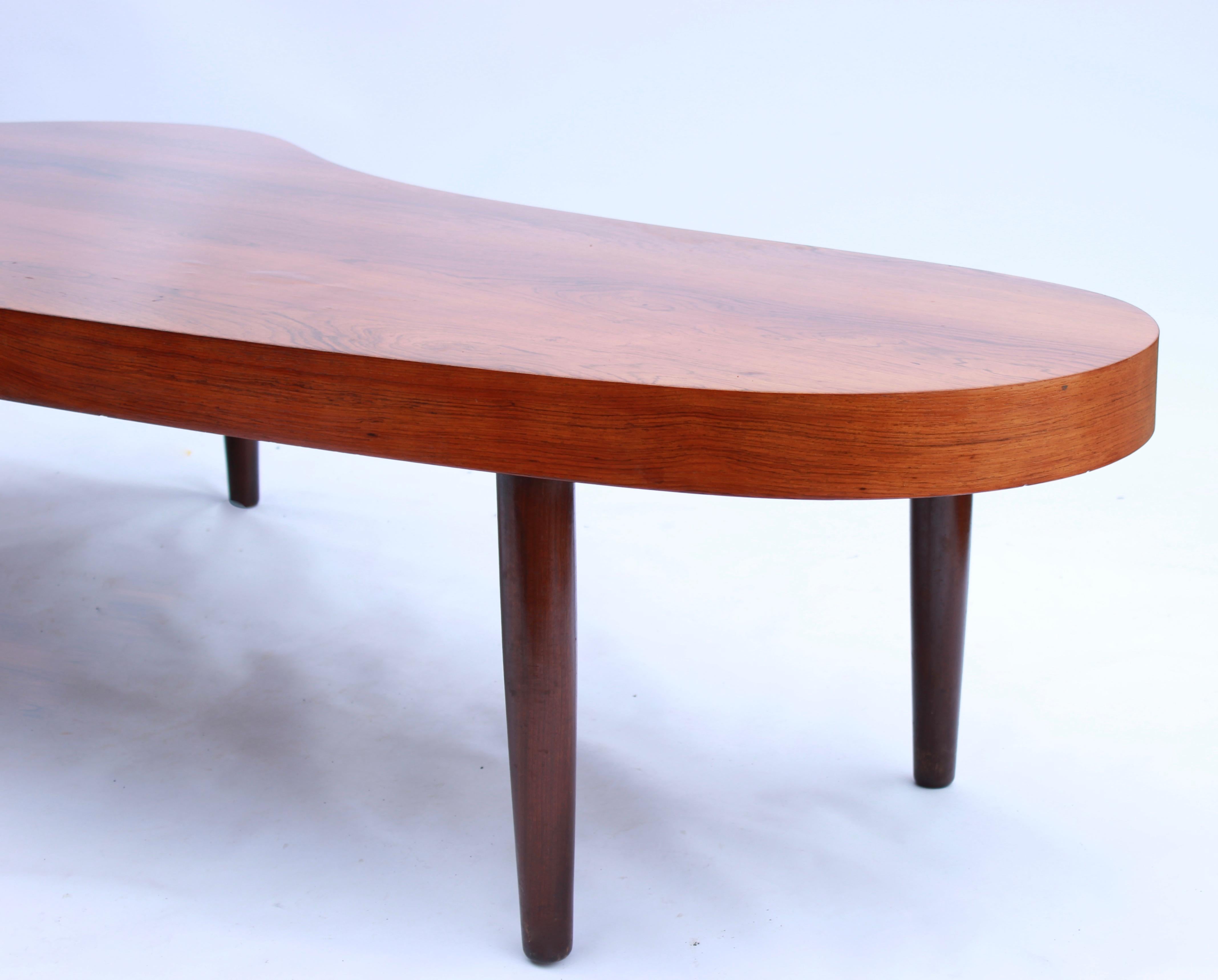 Mid-20th Century Coffee Table in Rosewood of Danish Design and Danish Cabinetmaker from the 1960s