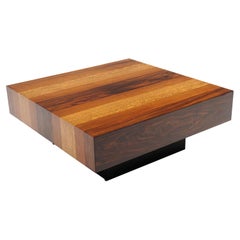 Coffee Table in Rosewood, Walnut, and Oak by Dyrlund, Style of Milo Baughman
