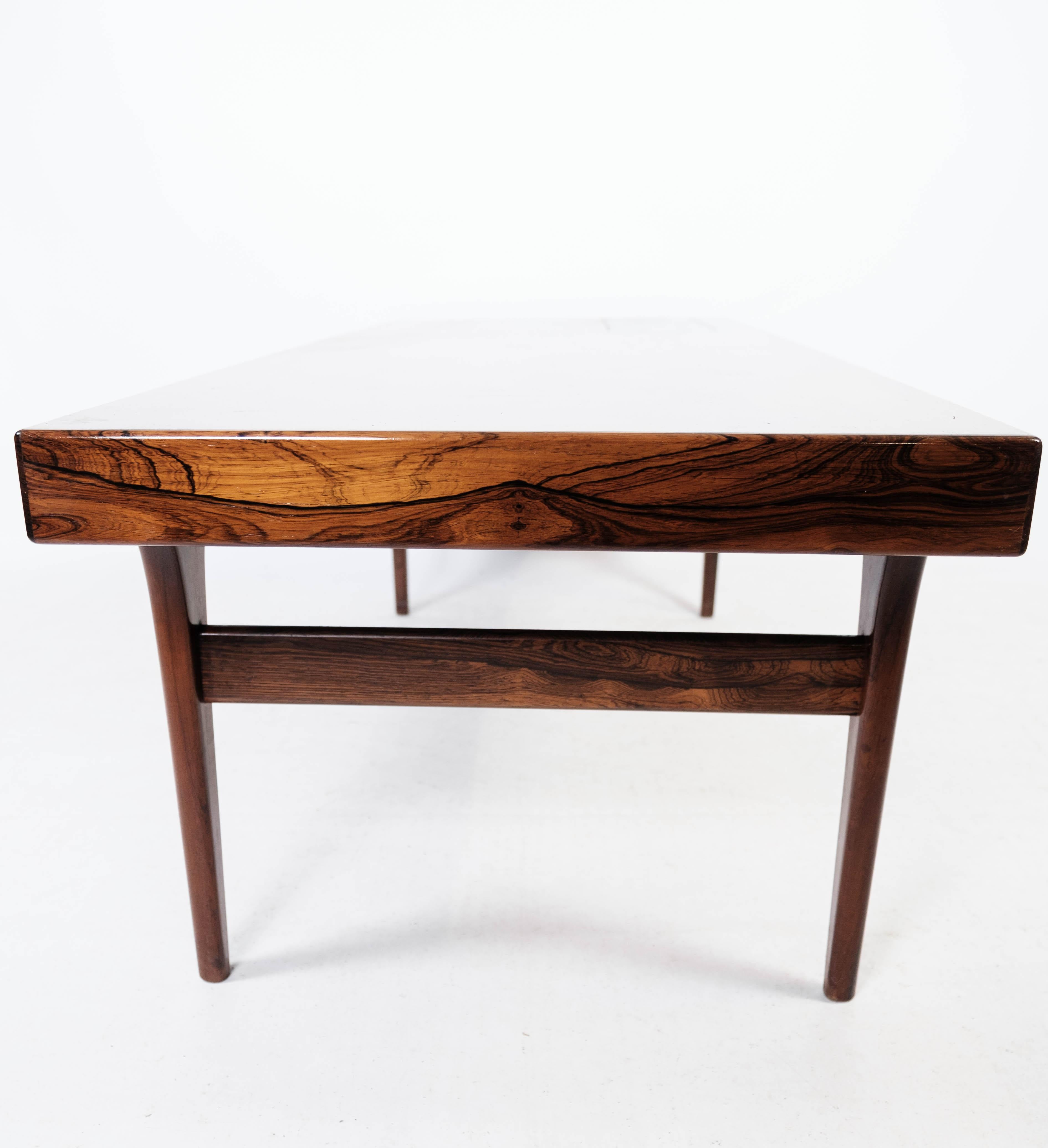 Coffee Table Made In Rosewood With Blue Tiles By Johannes Andersen From 1960s For Sale 6