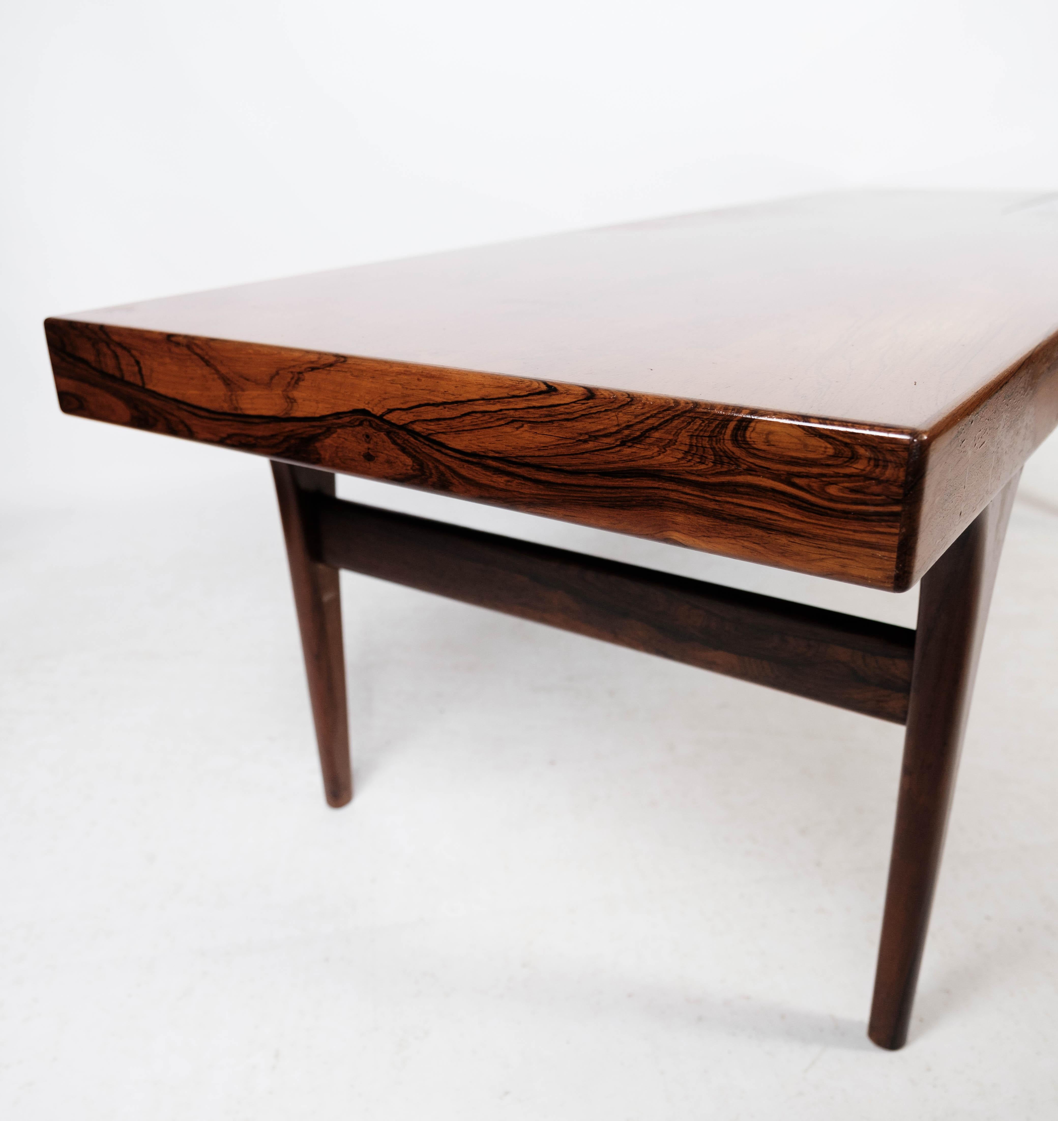 Coffee Table Made In Rosewood With Blue Tiles By Johannes Andersen From 1960s For Sale 1