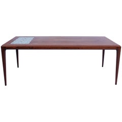 Coffee Table in Rosewood with Royal Copenhagen Tiles by Johannes Andersen, 1960s