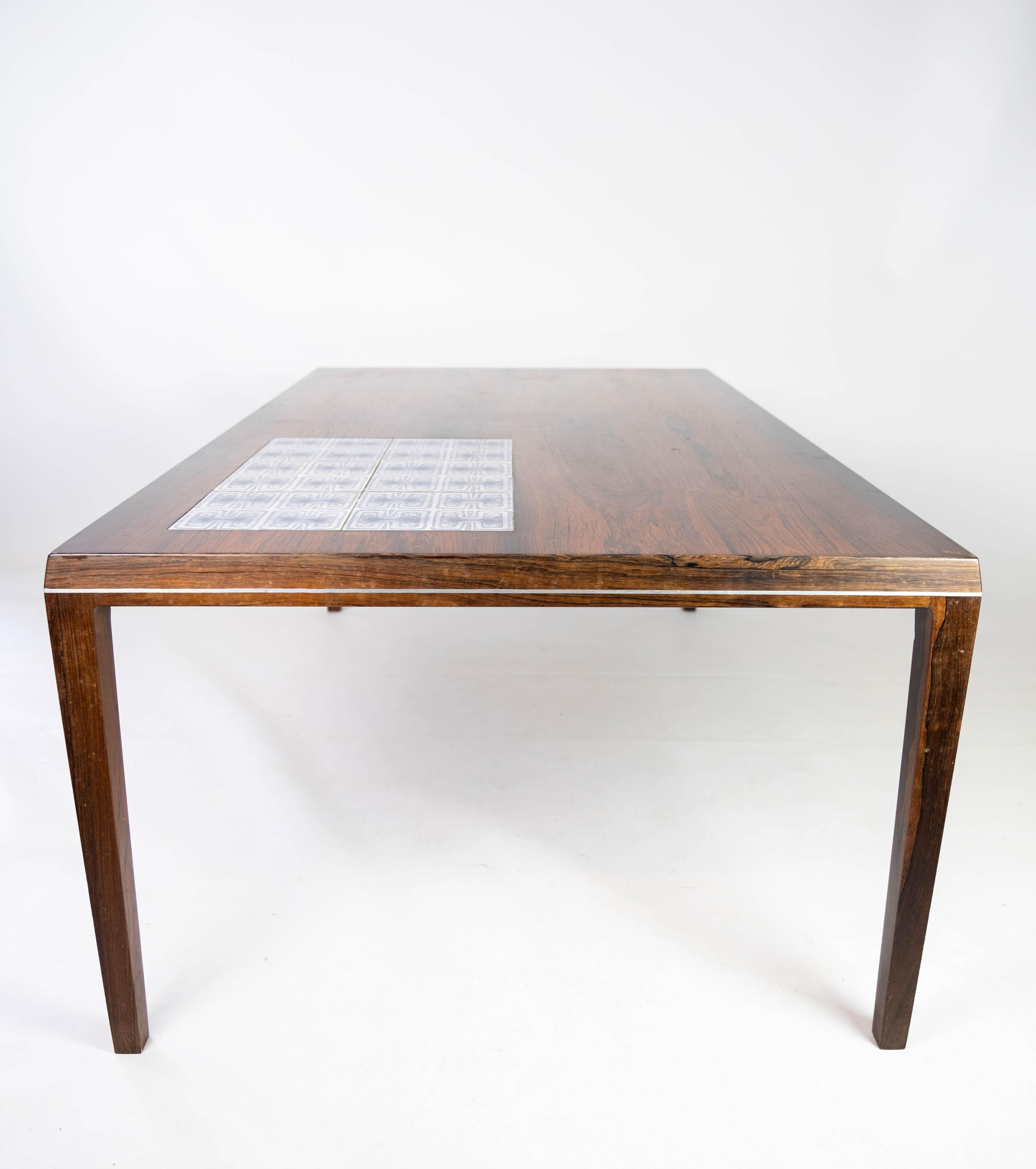 Coffee Table Made In Rosewood With Tiles Designed By Johannes Andersen From 1960 For Sale 4