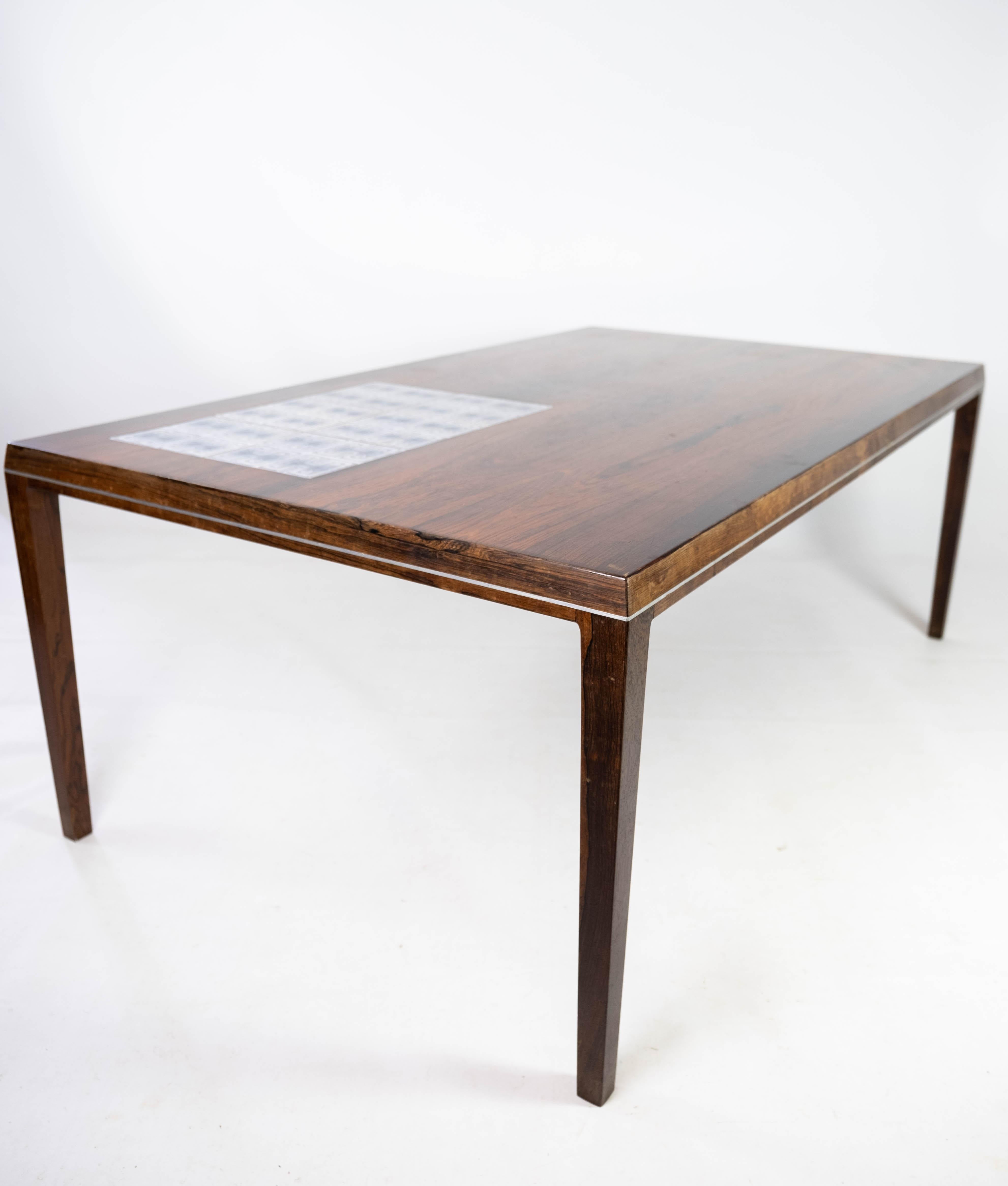 Coffee Table Made In Rosewood With Tiles Designed By Johannes Andersen From 1960 For Sale 6