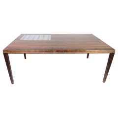Coffee Table in Rosewood with Tiles, Designed by Johannes Andersen, 1960s