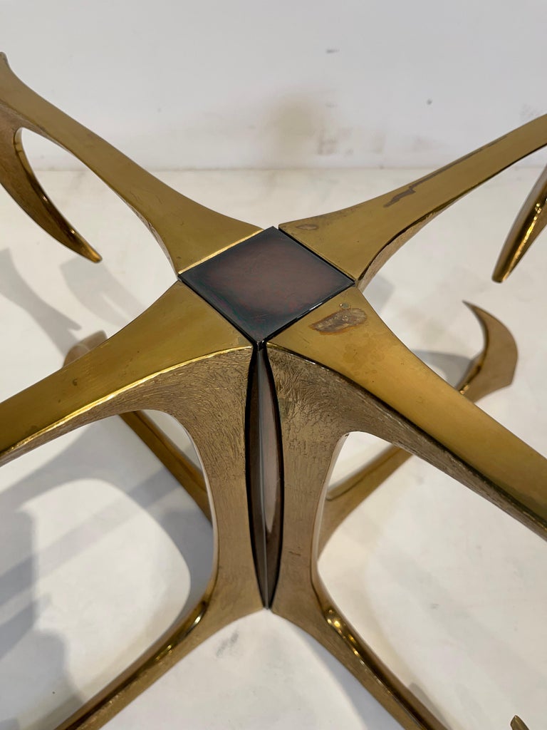 Coffee Table in Sculptural Bronze by Willy Daro For Sale 5