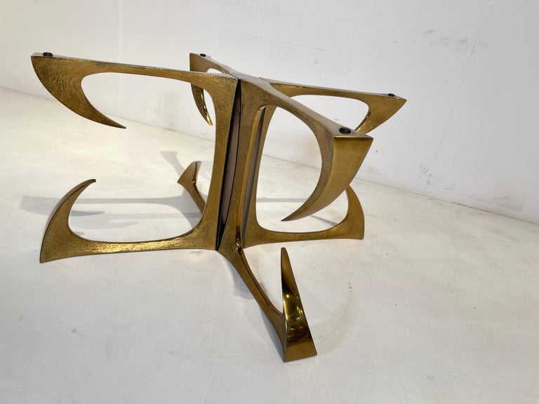 Coffee Table in Sculptural Bronze by Willy Daro For Sale 6