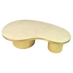 Table basse en galuchat et marqueterie de fibres d'or par Ginger Brown