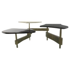 Couchtisch in Chagrinschale und Bronze-Patina aus Messing von Kifu Paris