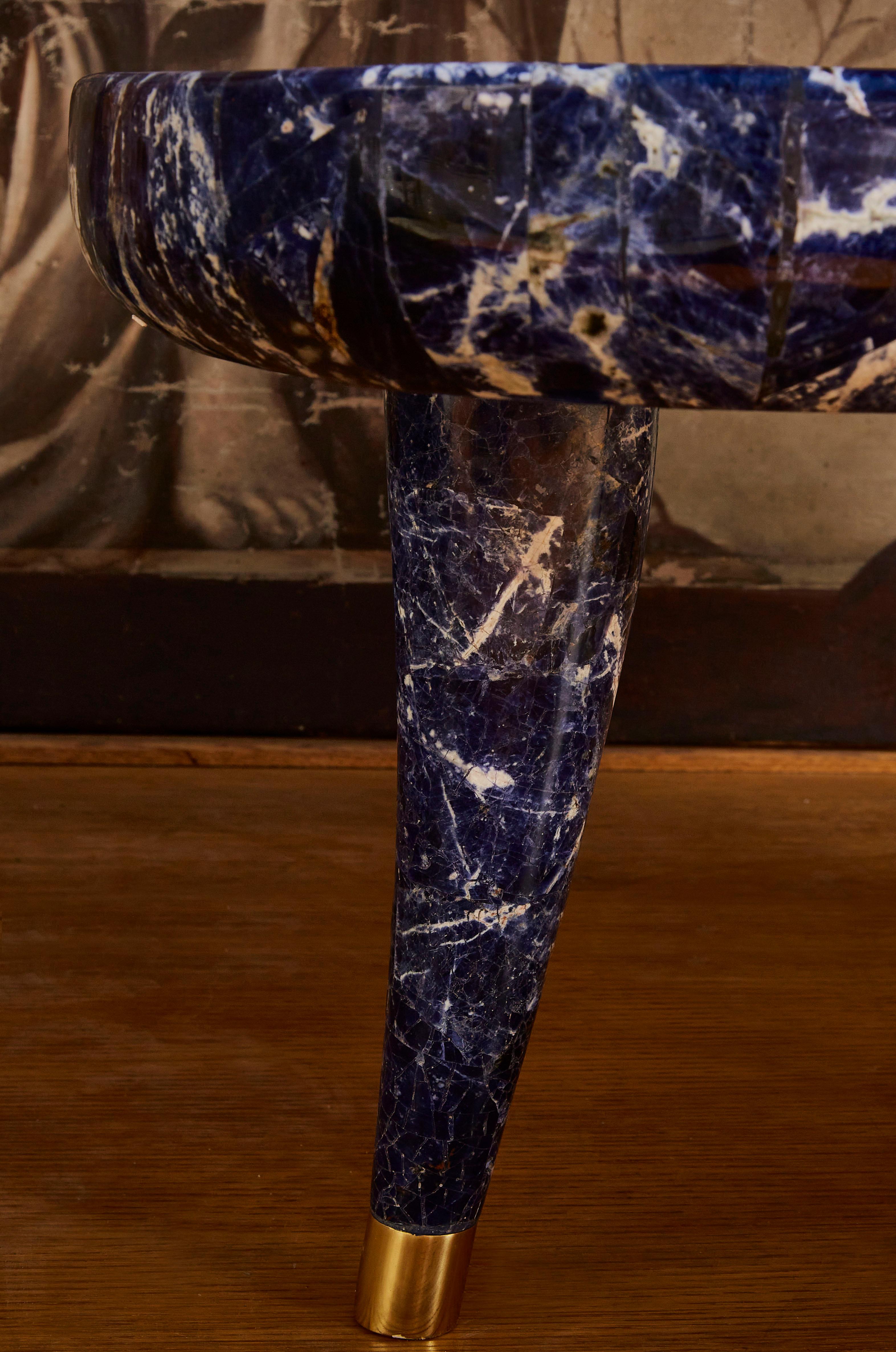 table basse 1 Set en pierre sodalite:: par Studio Glustin Excellent état - En vente à Saint-Ouen (PARIS), FR