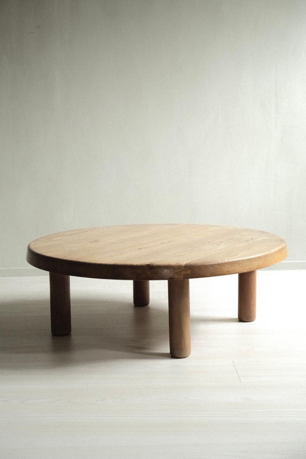 French Coffee Table in Solid Elm by Pierre Chapo, Model No. T02, France, C. 1970s