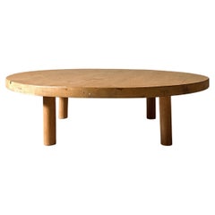 Couchtisch aus massiver Ulme in der Art von Pierre Chapo, Frankreich, ca. 1970er Jahre Couchtisch aus massiver Ulme in der Art von Pierre Chapo, Frankreich, ca. 1970er Jahre