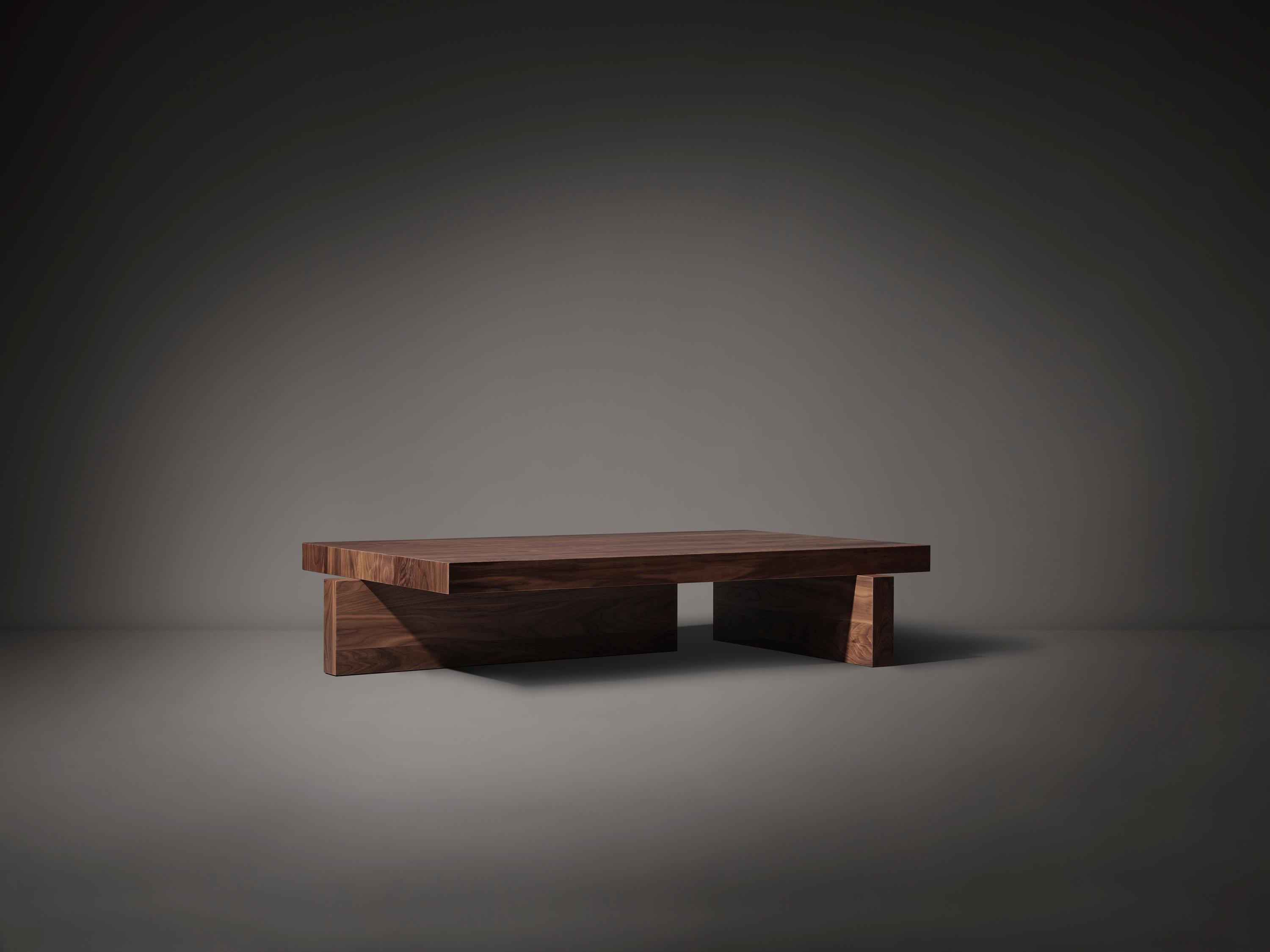 Brutalist Coffee Table in Solid Natural Light Oak - Hari by Mokko For Sale