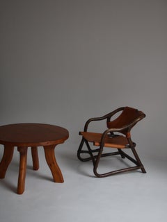 Table basse en bois de pin massif par un ébéniste danois, années 1960