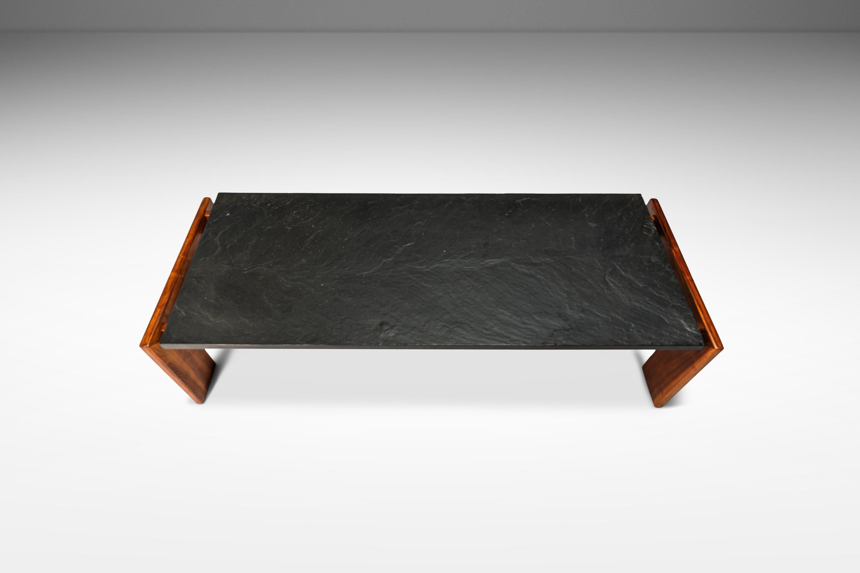 Slate Coffee Table in Solid Walnut by Adrian Pearsall for Craft Associates, USA, 1960s