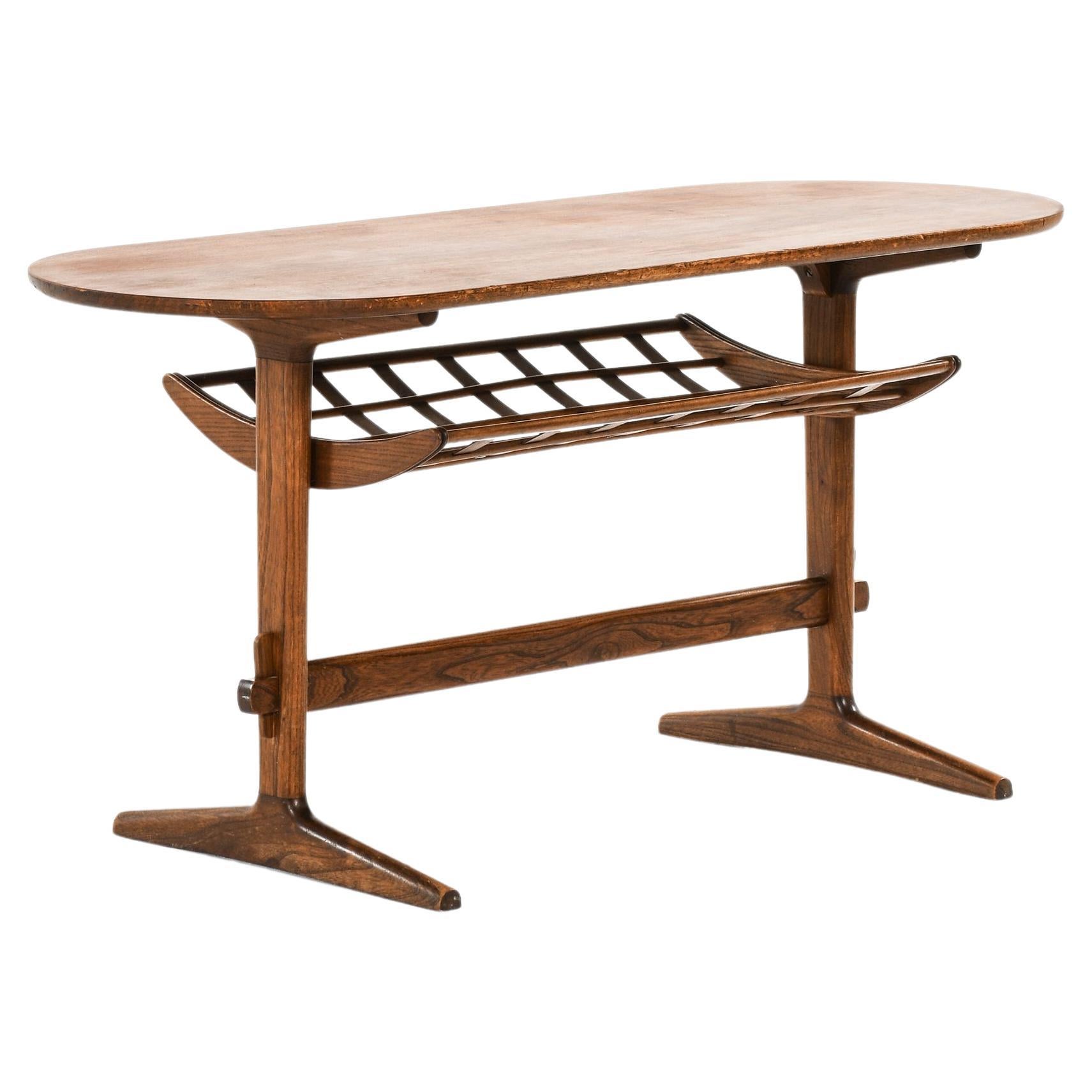 Coffee Table in Stained Elm by Frits Henningsen, 1950's For Sale