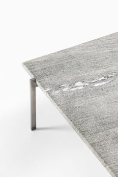 Coffee Table in Steel with Cipollini Marble Top by Poul Kjærholm, 1950s